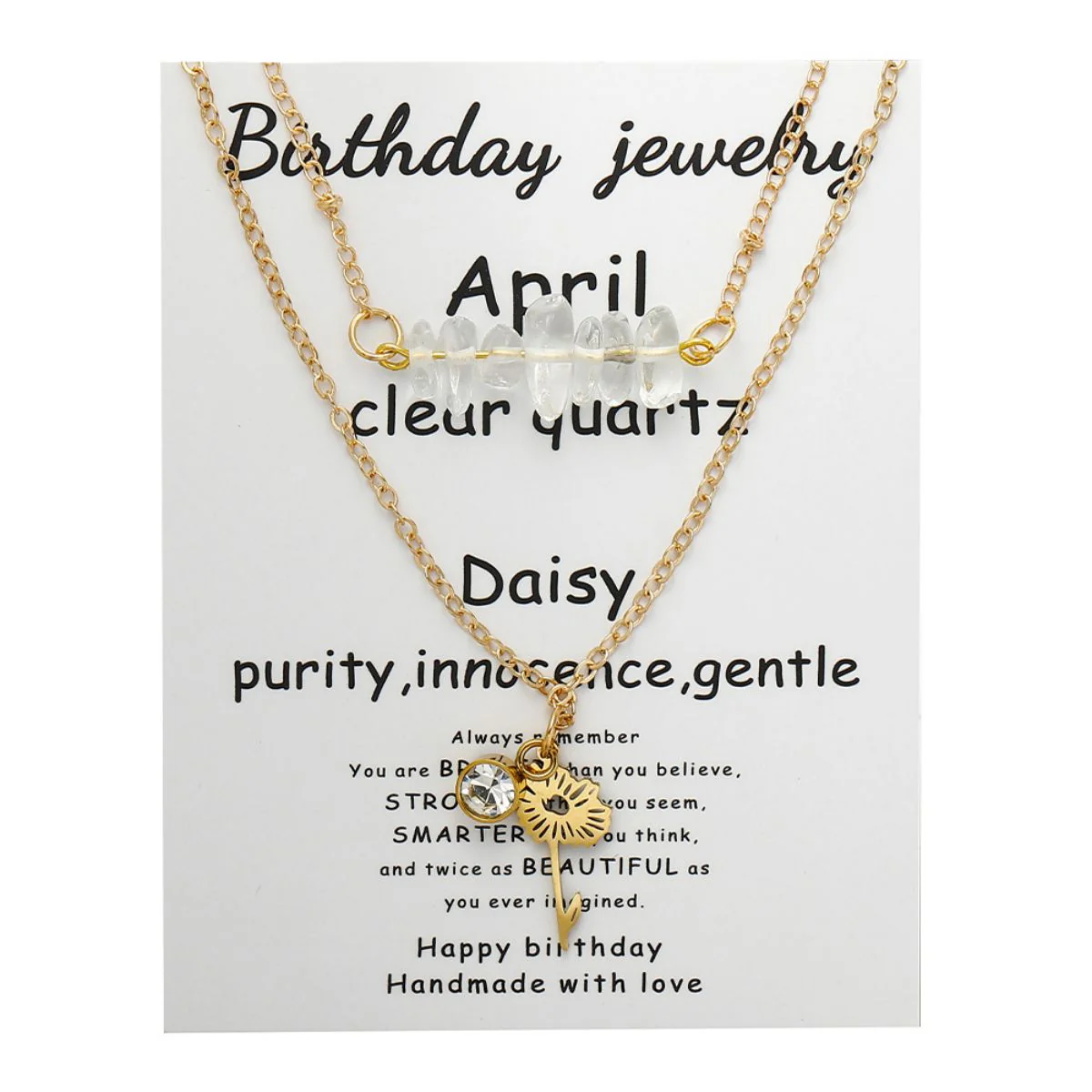 Birthstone Flower Necklaces Dainty Chain Necklace 12 Birth Month Crystal Necklace for Women - Image 9