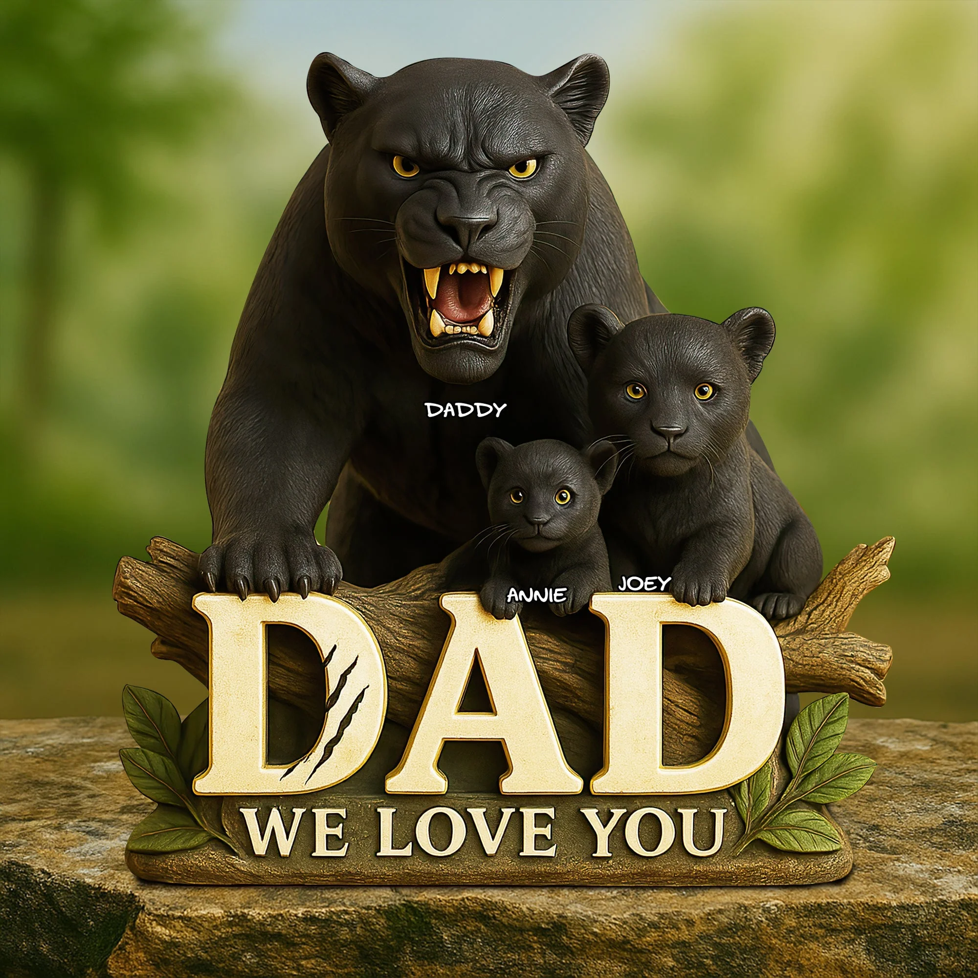 Panther Dad Acrylic Plaque - Personalized Gift For Dad Father’s Day - Image 2