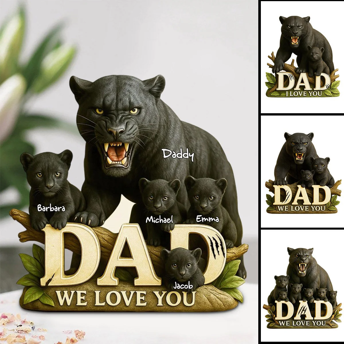 Panther Dad Acrylic Plaque - Personalized Gift For Dad Father’s Day - Image 3