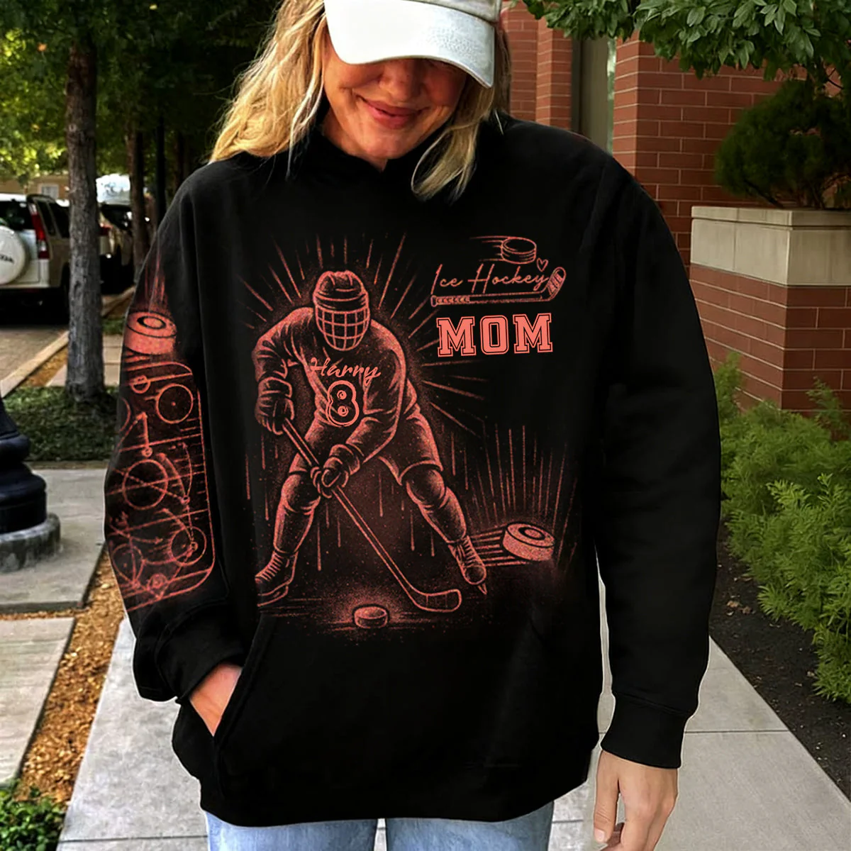 Bleach Style Ice Hockey Hoodie - Personalized Hoodie For Ice Hockey Mom - Image 3