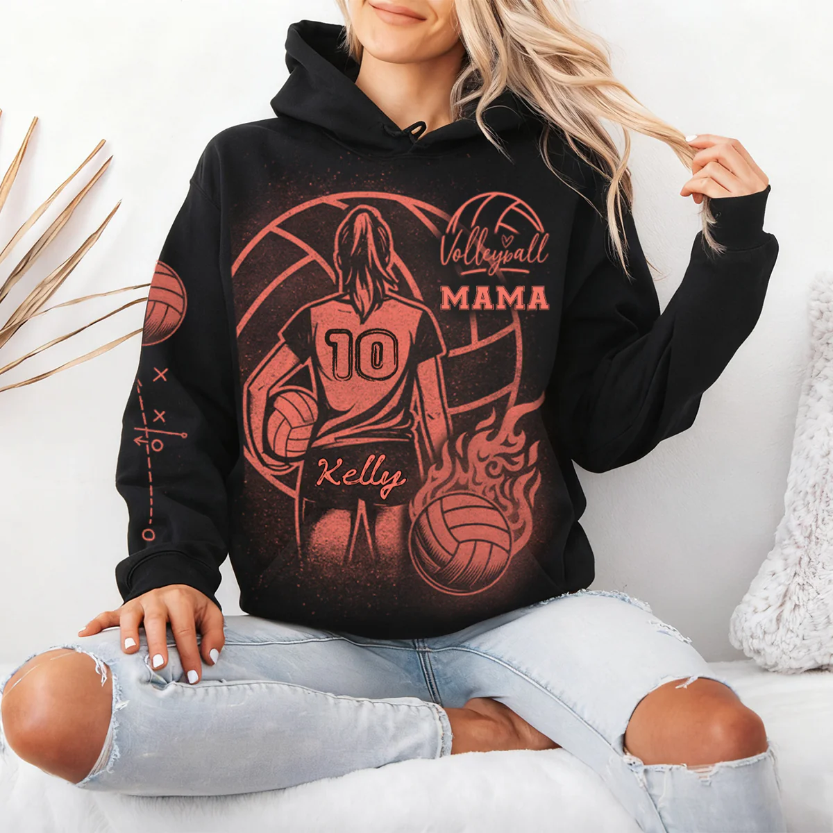Bleach Style Volleyball Hoodie - Personalized Hoodie For Volleyball Mom - Image 3