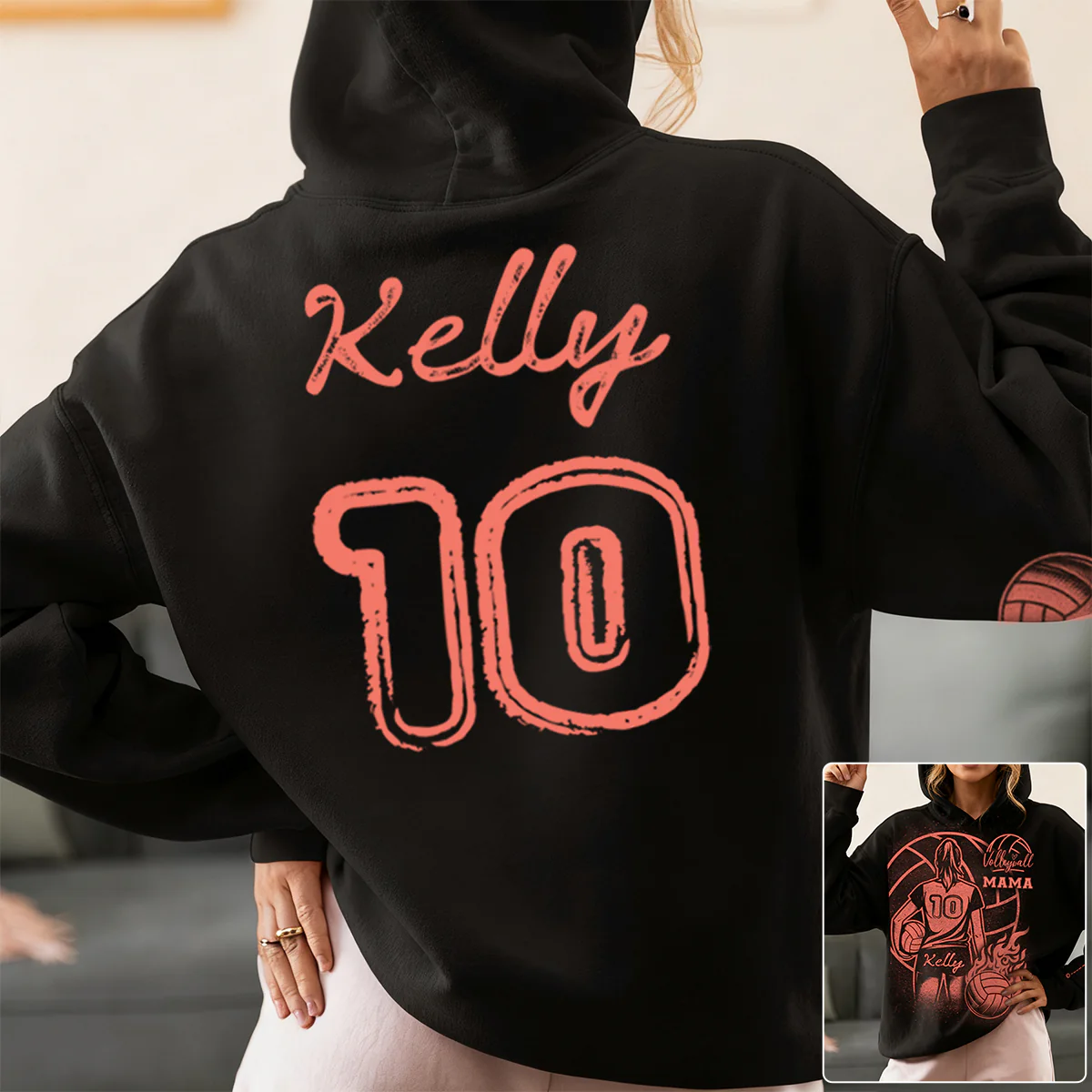 Bleach Style Volleyball Hoodie - Personalized Hoodie For Volleyball Mom - Image 4