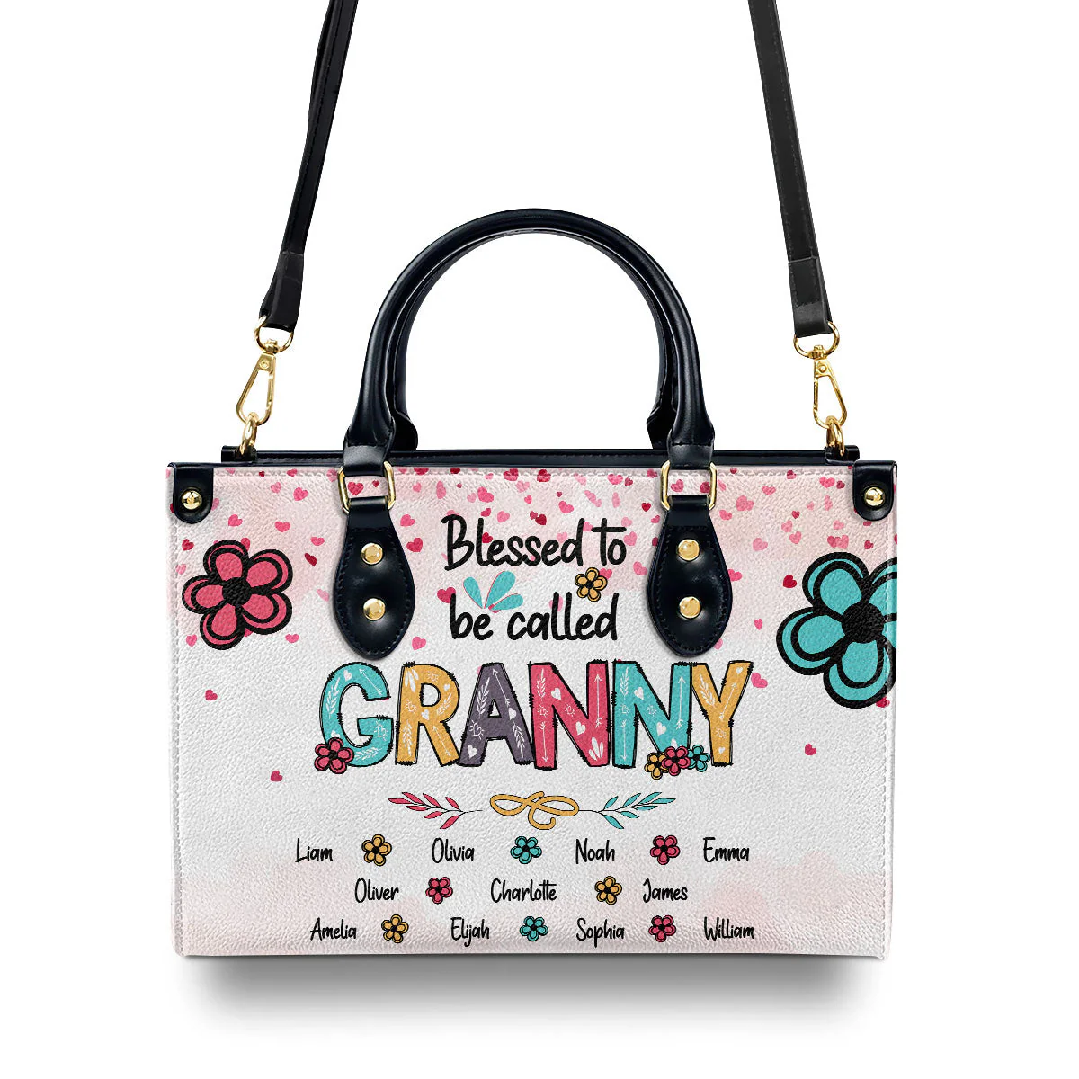 Blessed Nana - Personalized Leather Handbag Gift For Mom And Grandma - Image 5