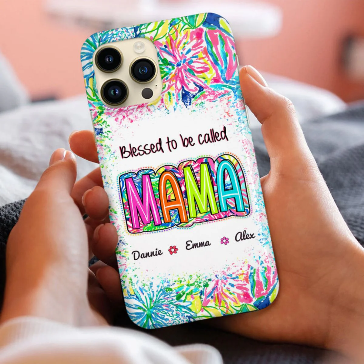 Blessed to be called Grandma Nana Gigi - Personalized  Scribble Doodle Phone case - Image 2