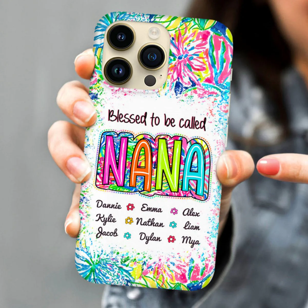 Blessed to be called Grandma Nana Gigi - Personalized  Scribble Doodle Phone case - Image 4