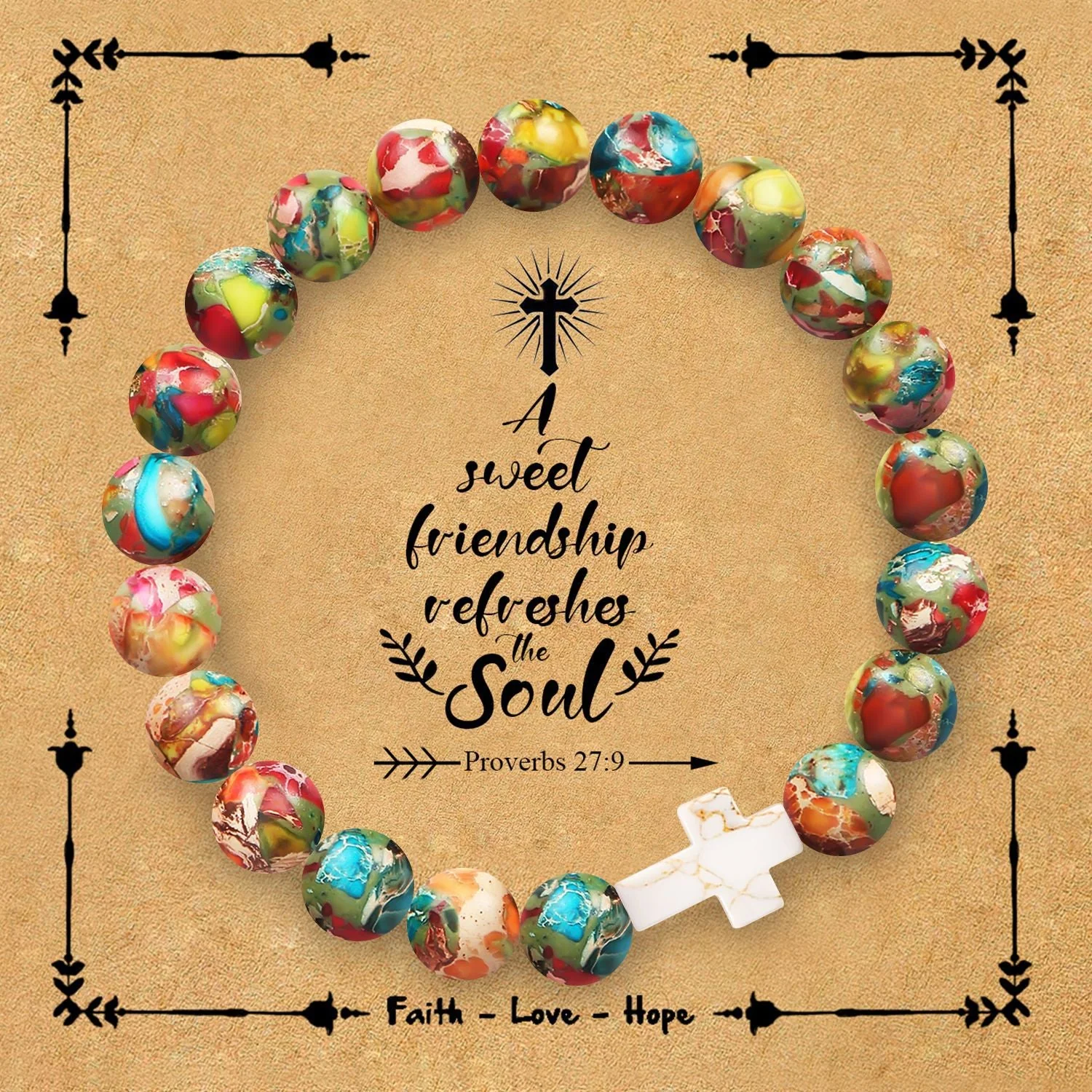 Natural stone cross bracelet - Image 10