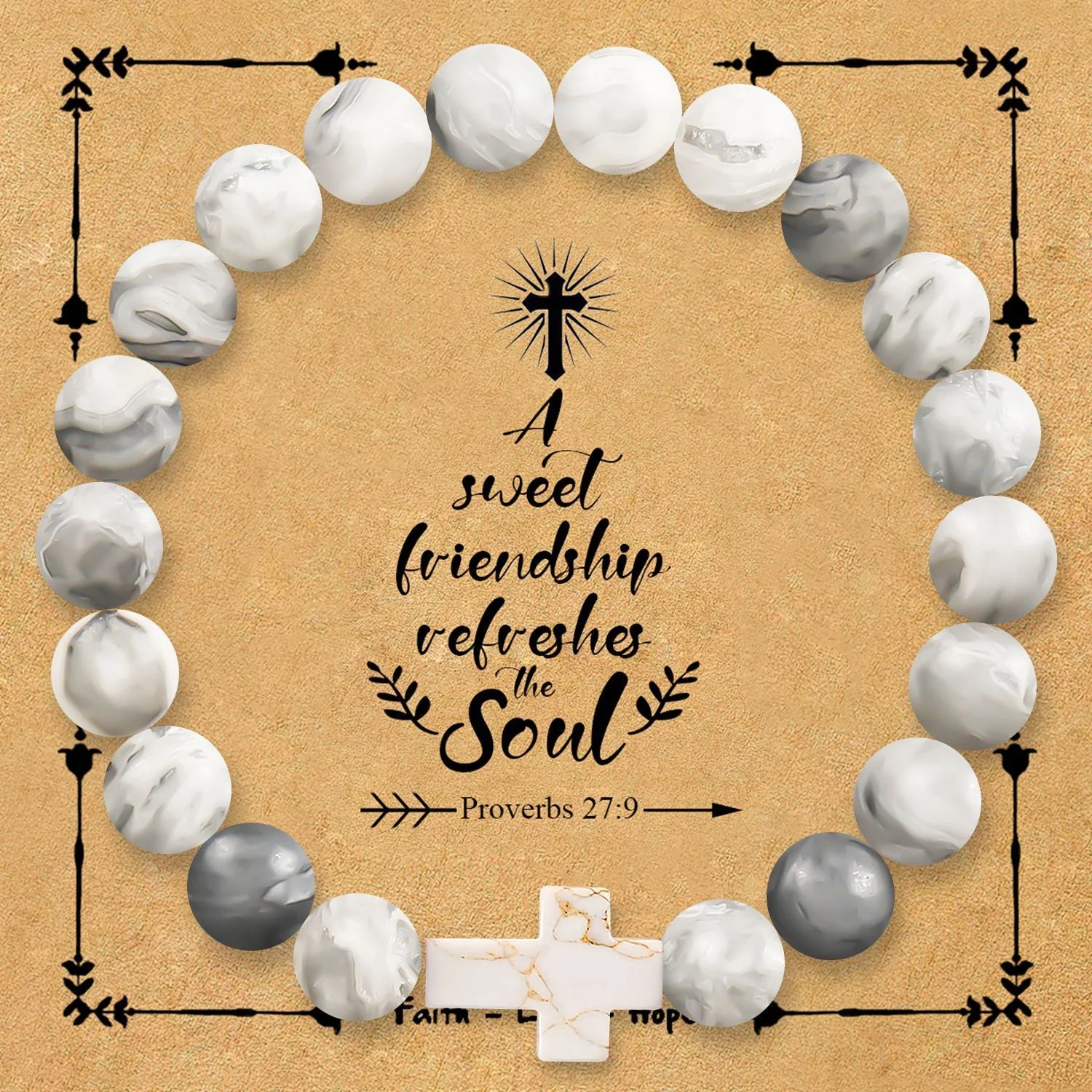 Natural stone cross bracelet - Image 11