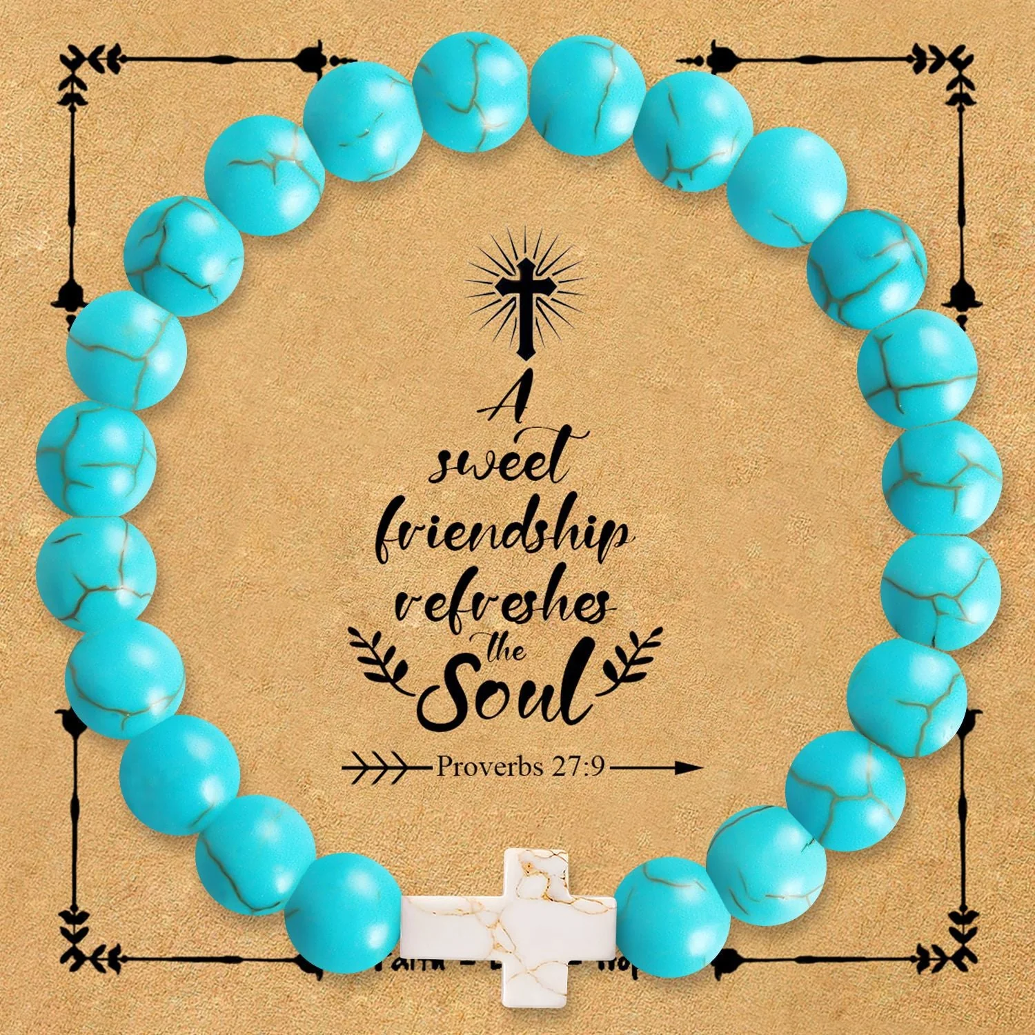 Natural stone cross bracelet - Image 12