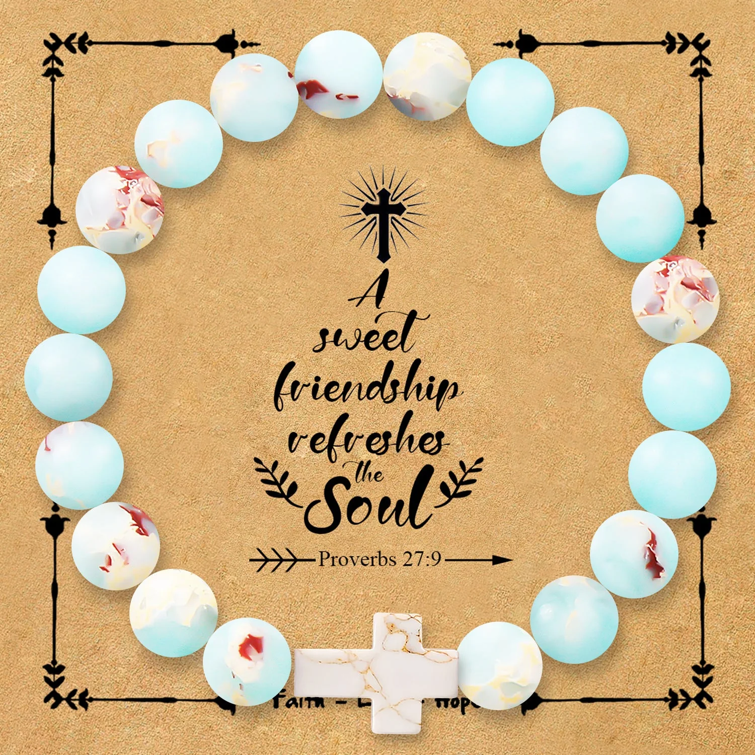 Natural stone cross bracelet - Image 13