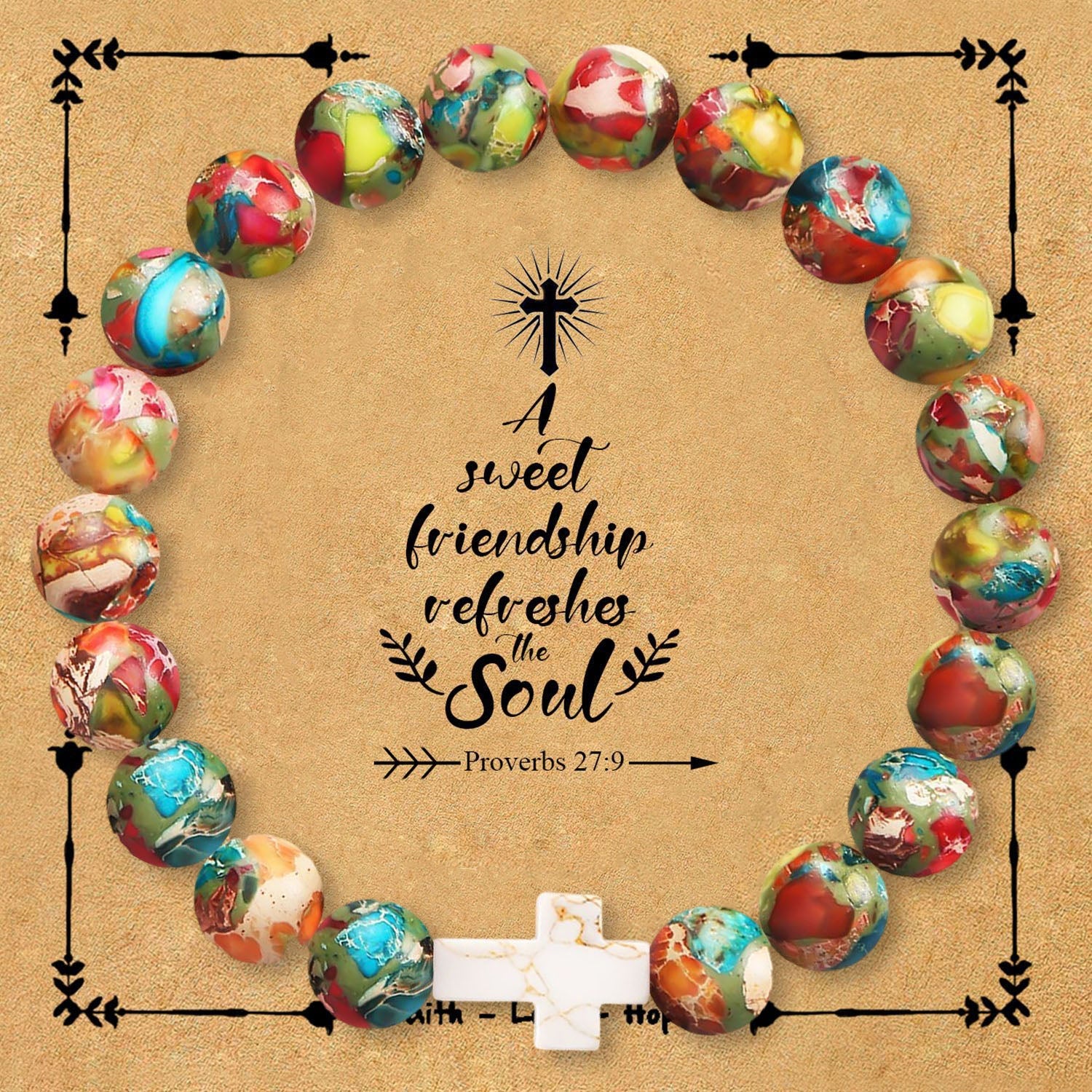Natural stone cross bracelet - Image 14