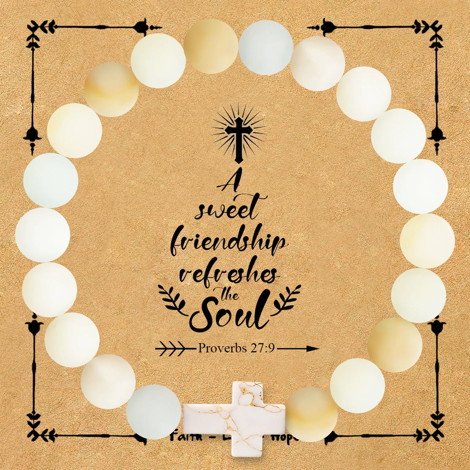 Natural stone cross bracelet - Image 6