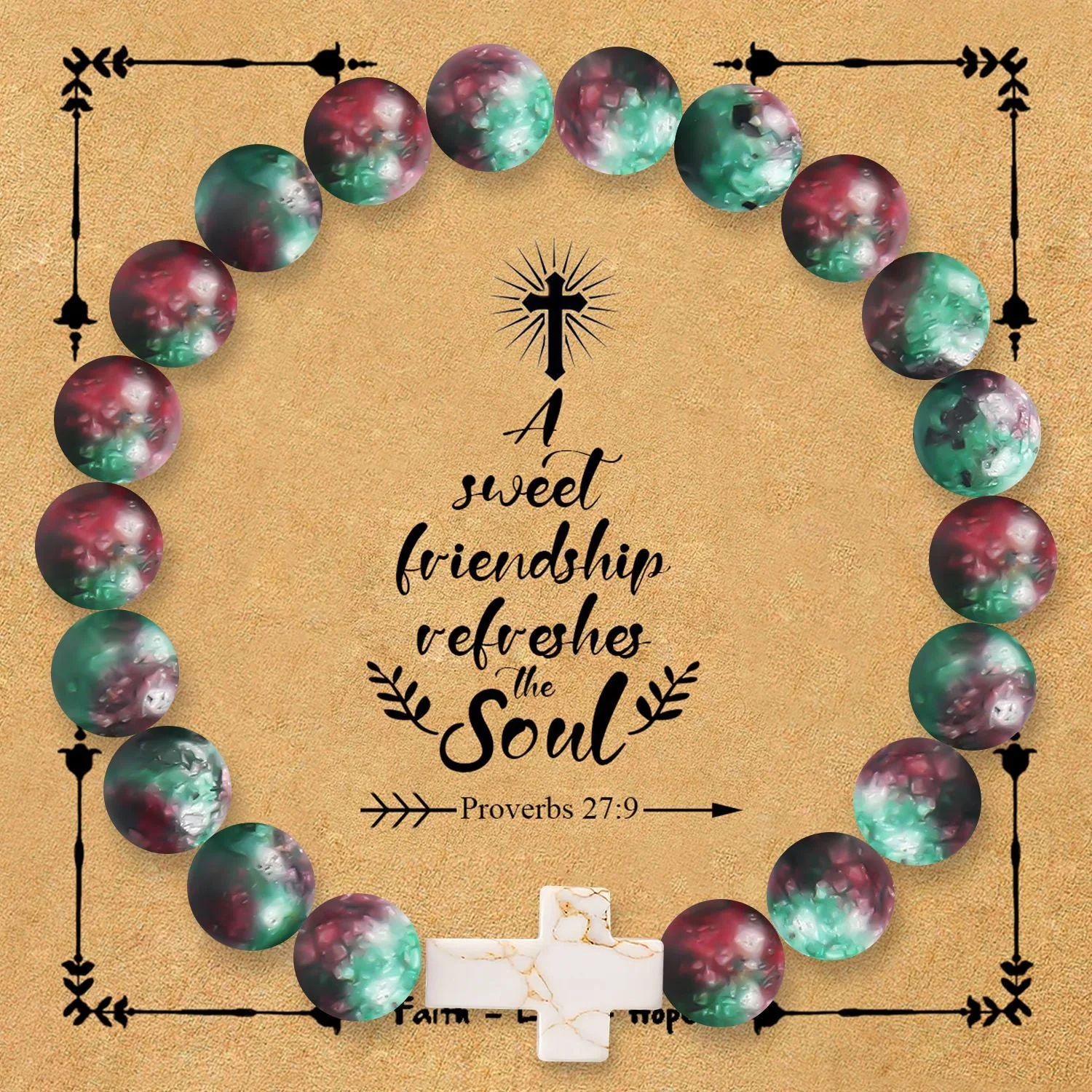 Natural stone cross bracelet - Image 8