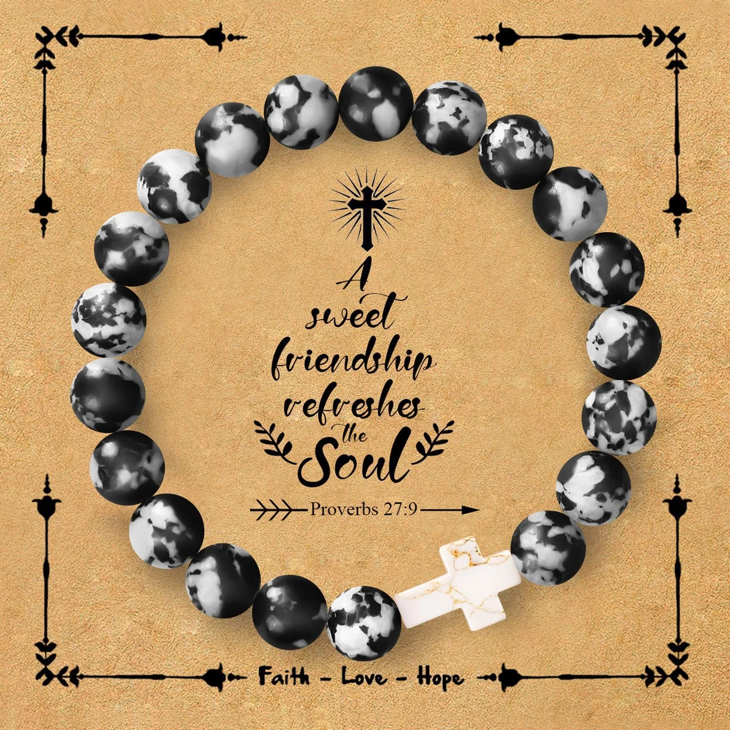 Natural stone cross bracelet - Image 9