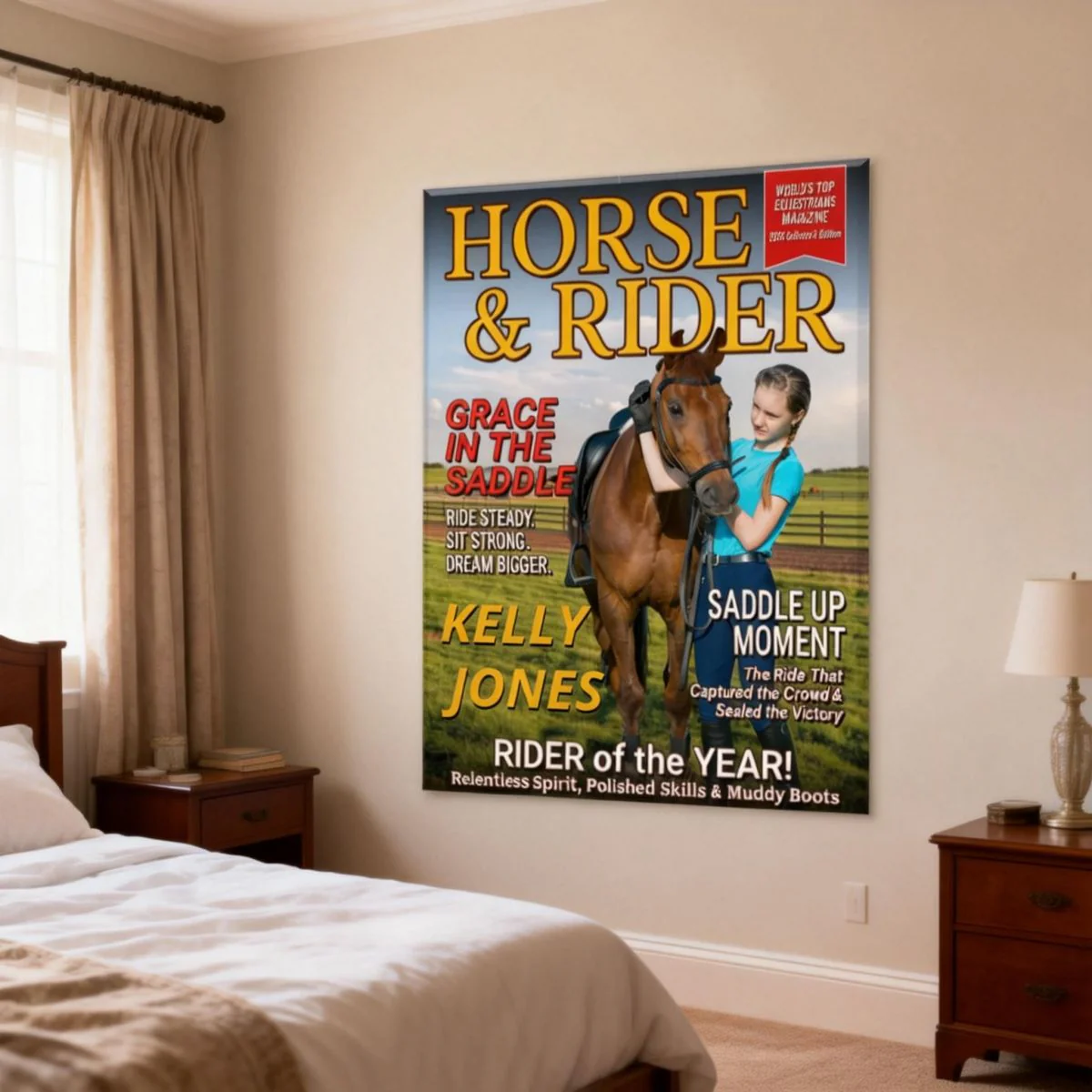 Born To Ride Custom Photo HORSE & RIDER Magazine Cover Personalized Gift for Horse Lovers - Image 3