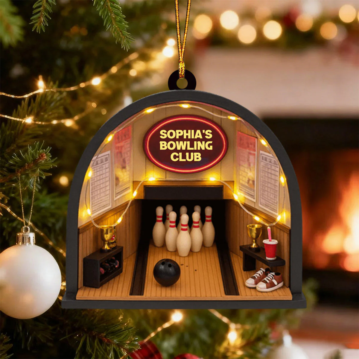 Bowling Club - Personalized Bowling Acrylic Ornament Christmas Gift - Image 2