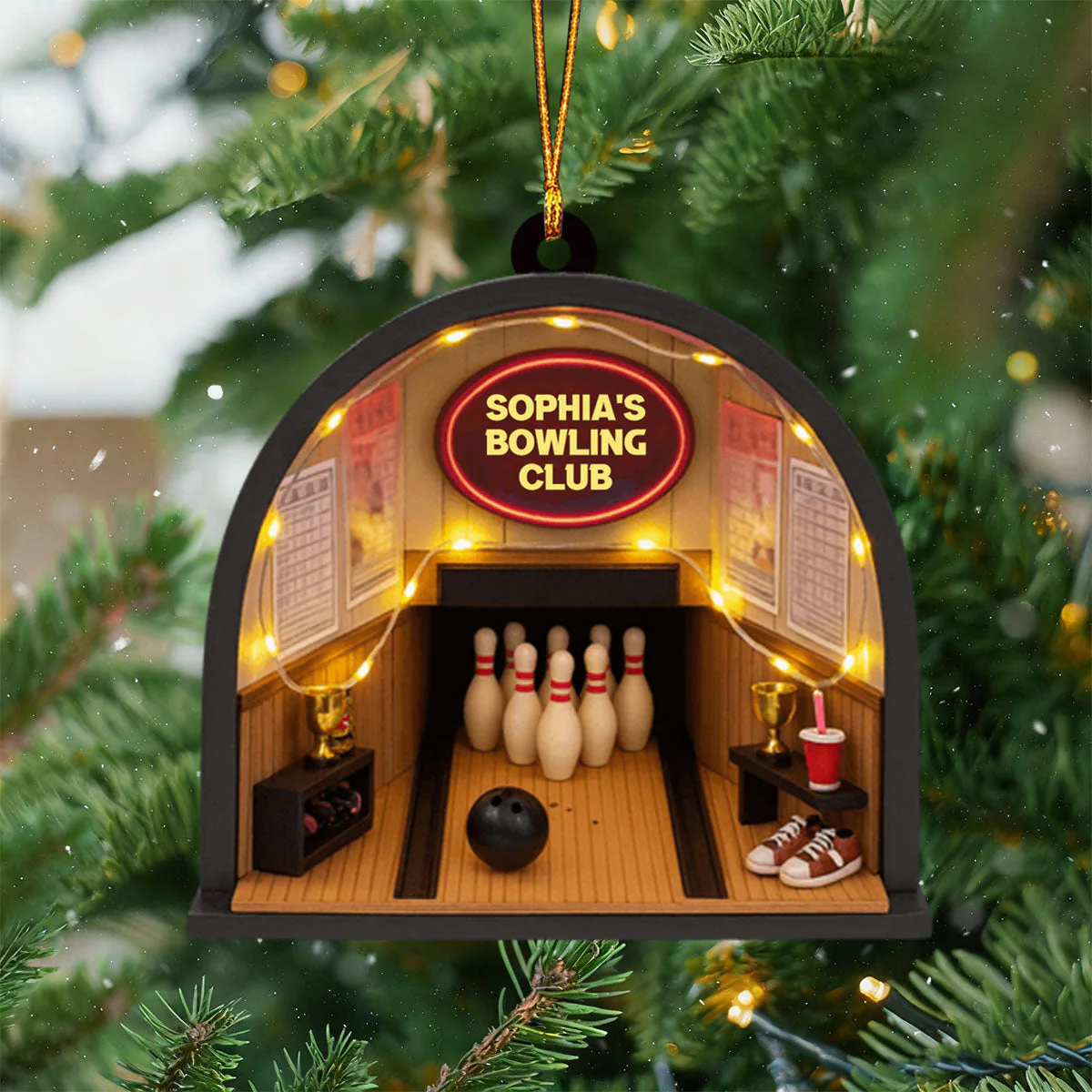 Bowling Club - Personalized Bowling Acrylic Ornament Christmas Gift - Image 3