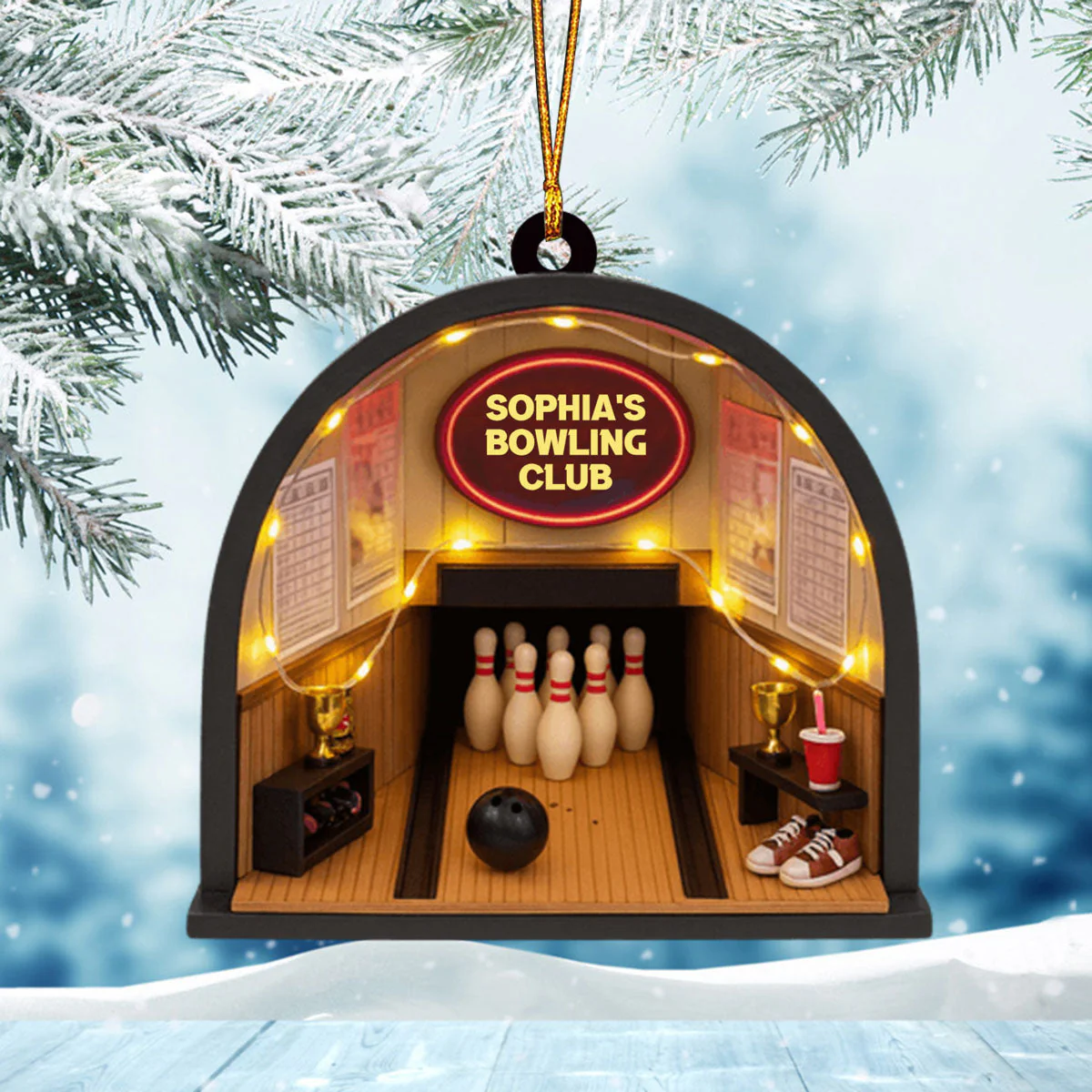 Bowling Club - Personalized Bowling Acrylic Ornament Christmas Gift - Image 4