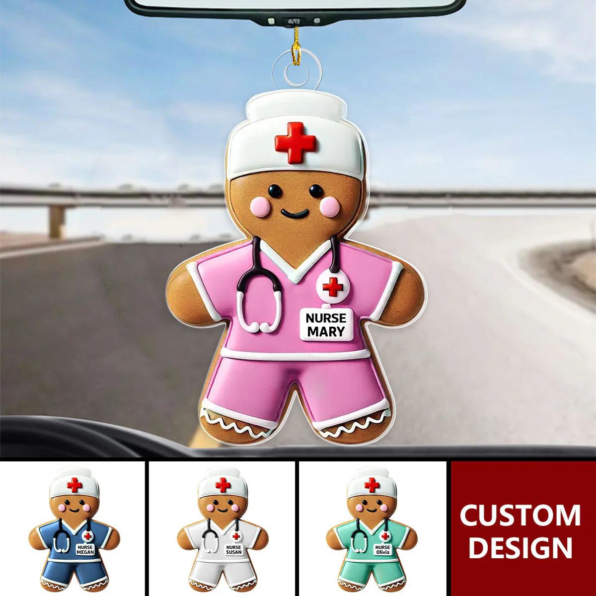Bread Nurse Custom Name Ornament, Christmas Gift For Nurses - Image 3
