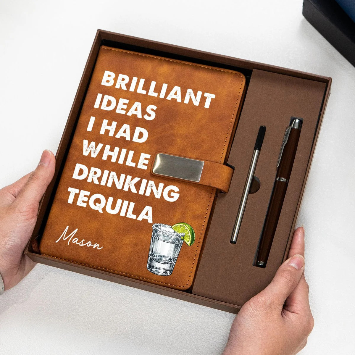 Brilliant Ideas I Had While Drinking Bourbon, Wine, Whiskey, Custom Drink - Personalized Notebook Set - Image 3