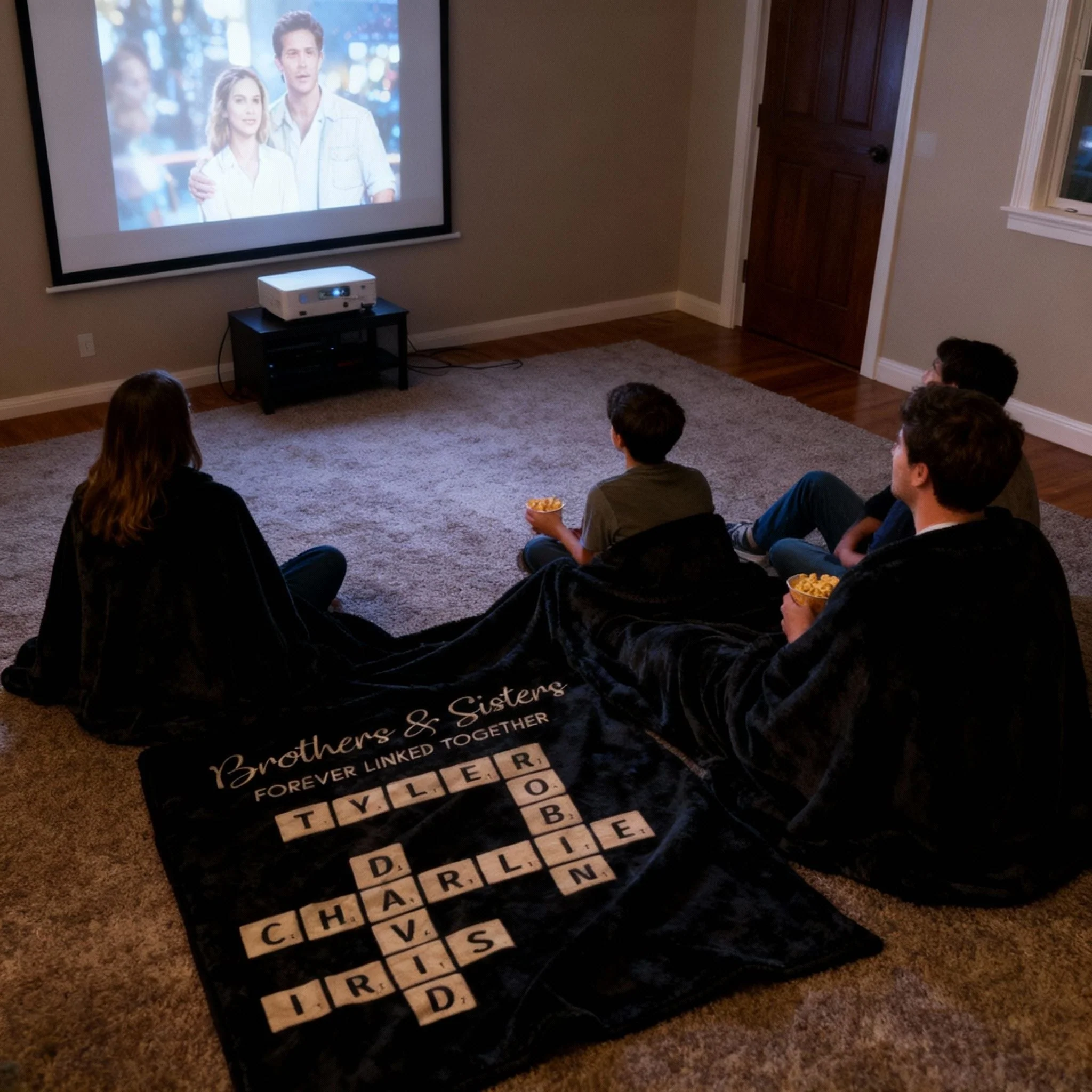 Brothers & Sisters Forever Linked Together - Family Personalized Crossword Puzzle Art Personalized Blanket - Image 5