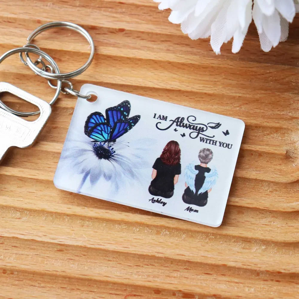 Butterfly I Am Always With You Memorial Personalized Acrylic Keychain - Image 6