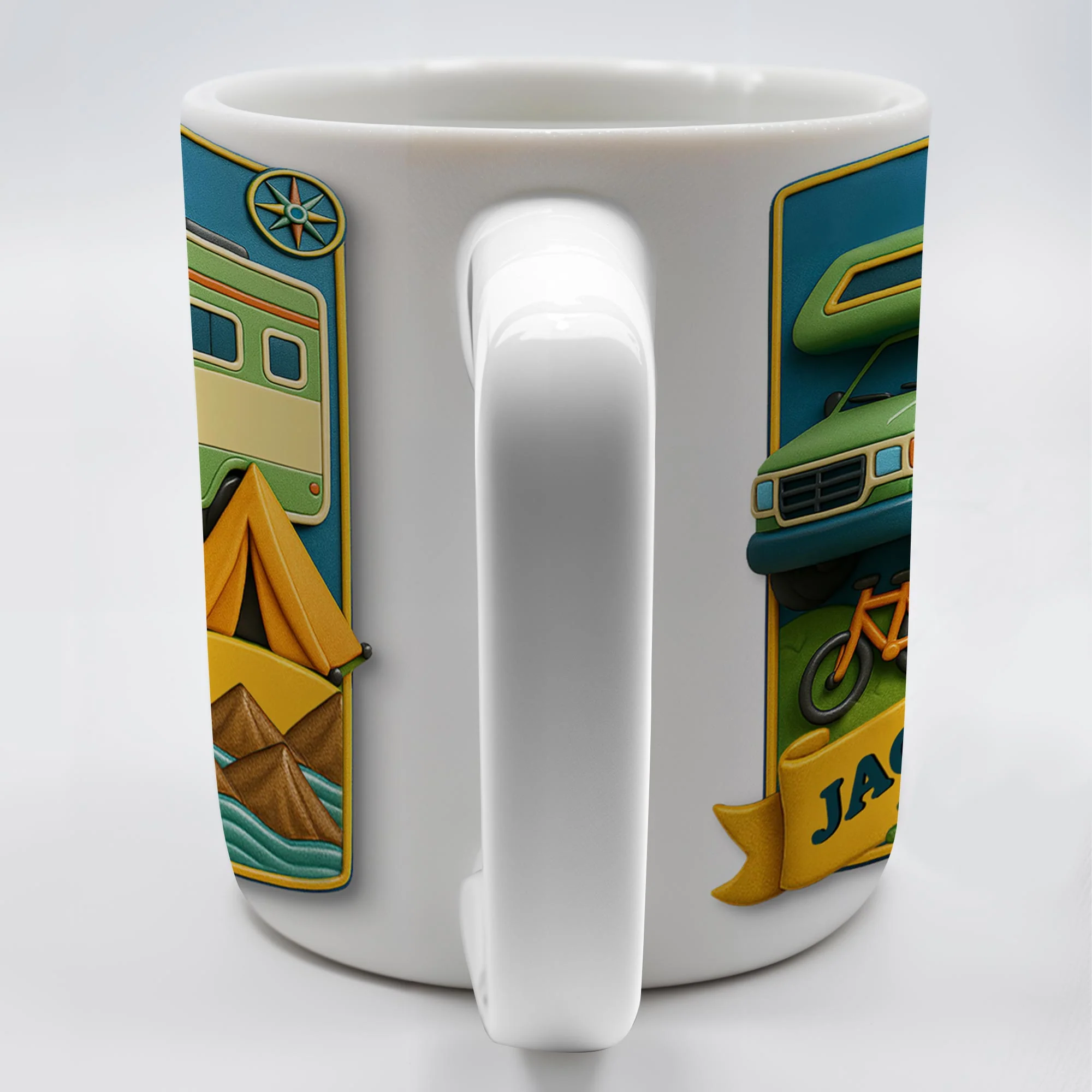 Camper, Tent, and Bicycles Design, Personalized Custom Coffee Mug, Perfect For Outdoor Lovers - Image 8