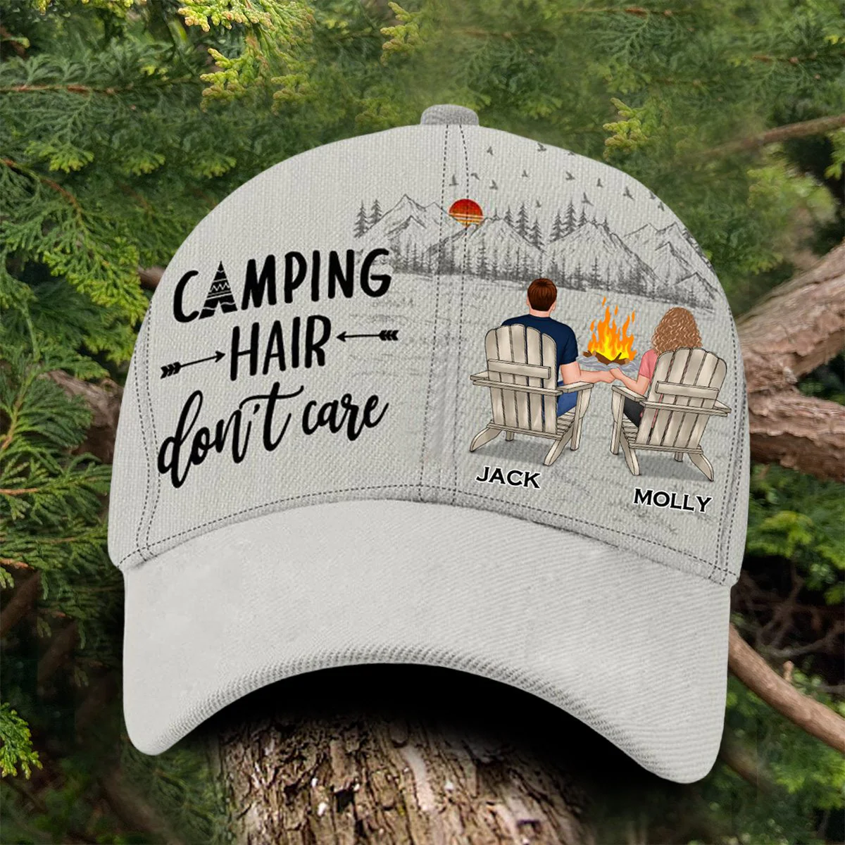Camping Hair Don't Care Personalized cap-Gift For Camping Lovers - Image 4