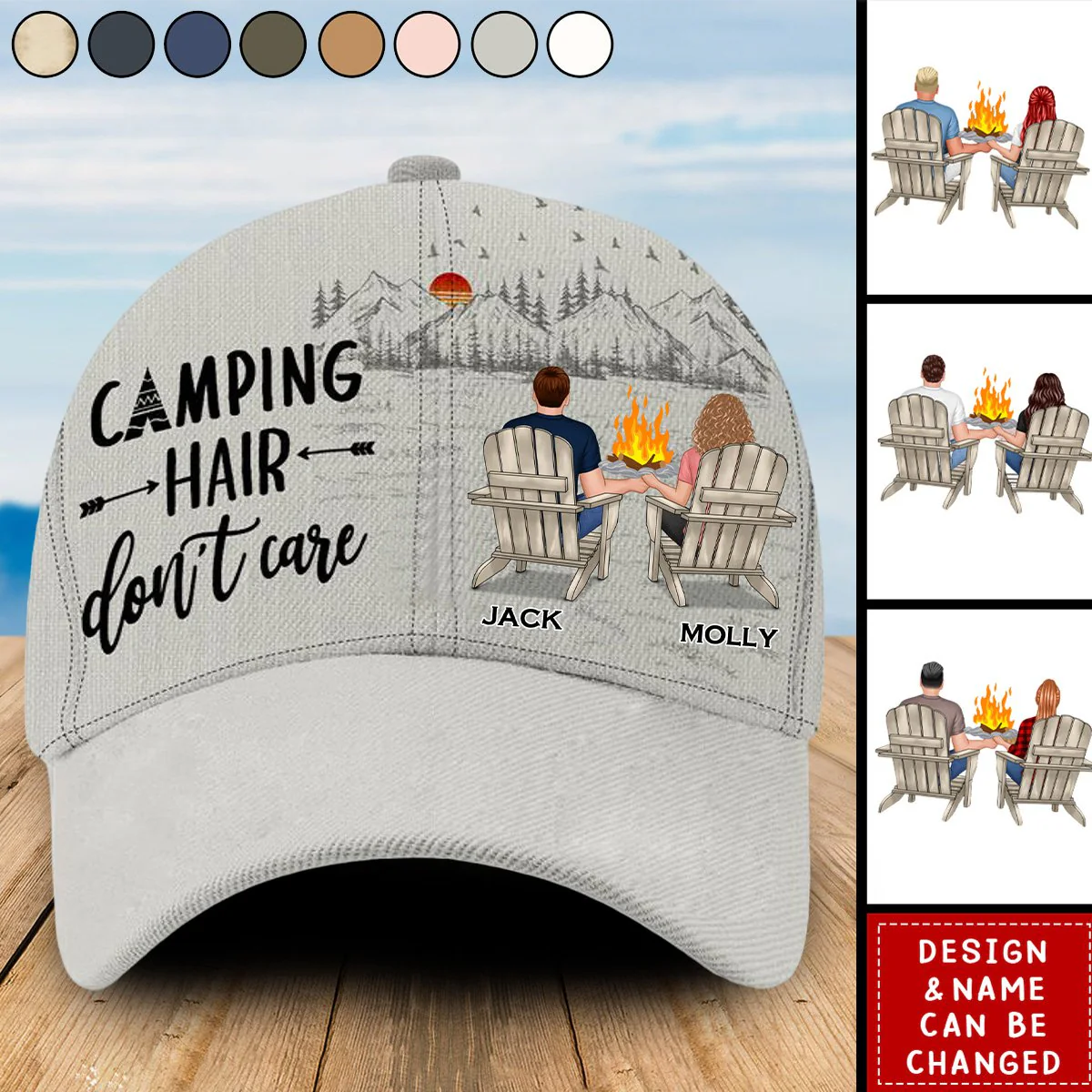 Camping Hair Don't Care Personalized cap-Gift For Camping Lovers - Image 6