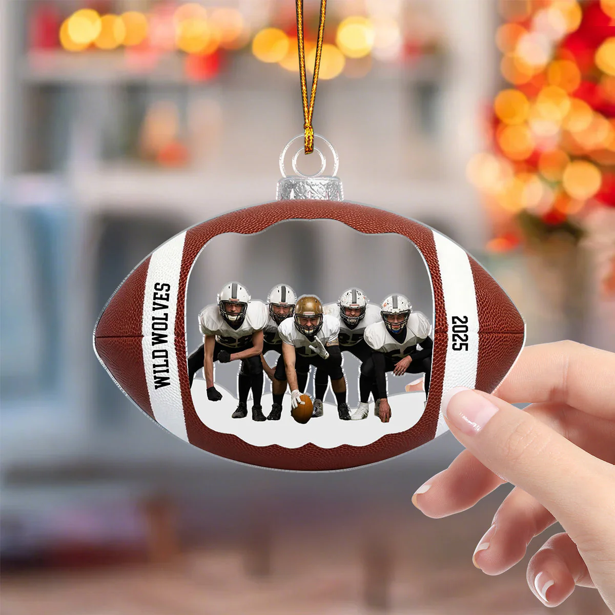 Capture Your Football Moments - Photo Personalized American Football Acrylic Ornament - Image 2