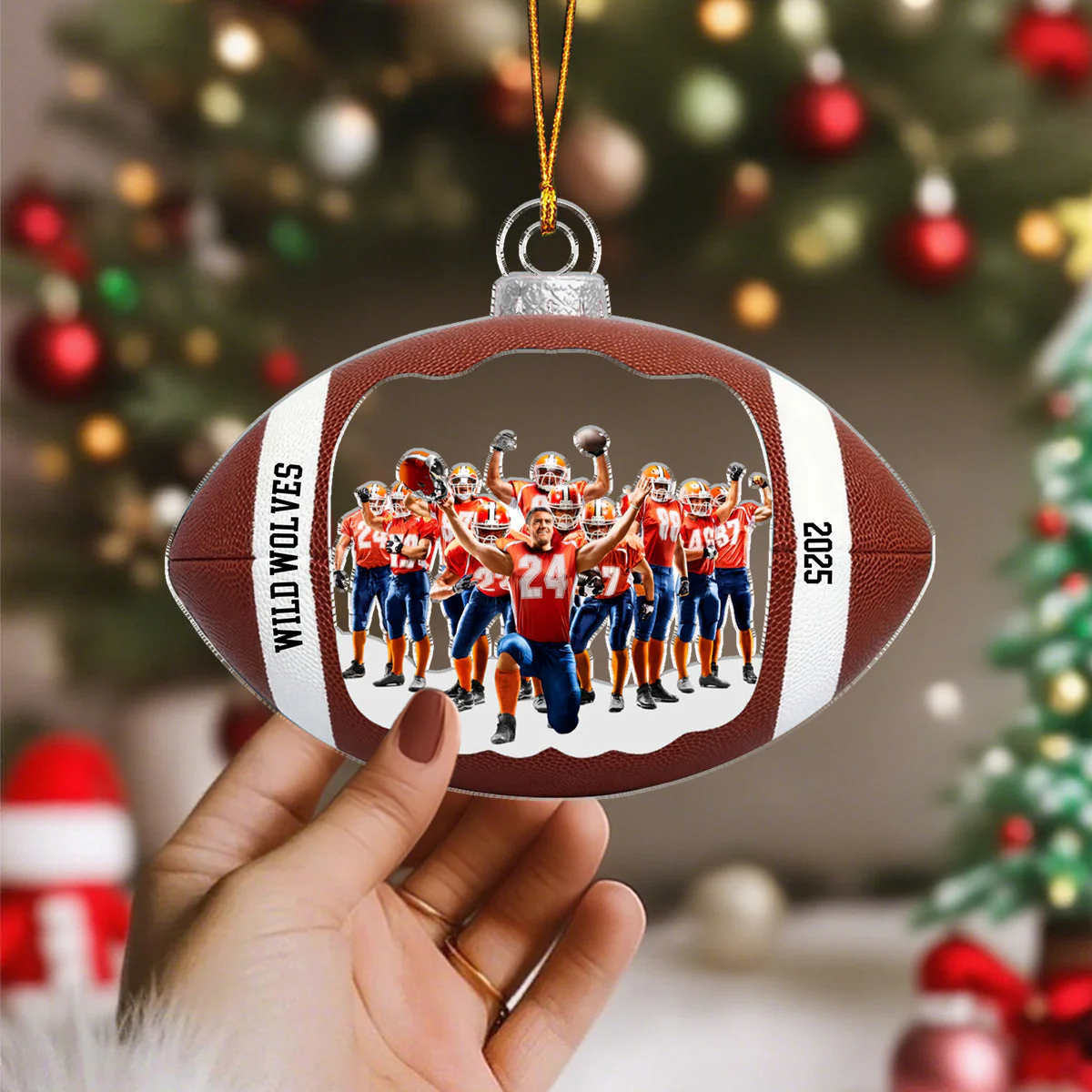 Capture Your Football Moments - Photo Personalized American Football Acrylic Ornament - Image 4