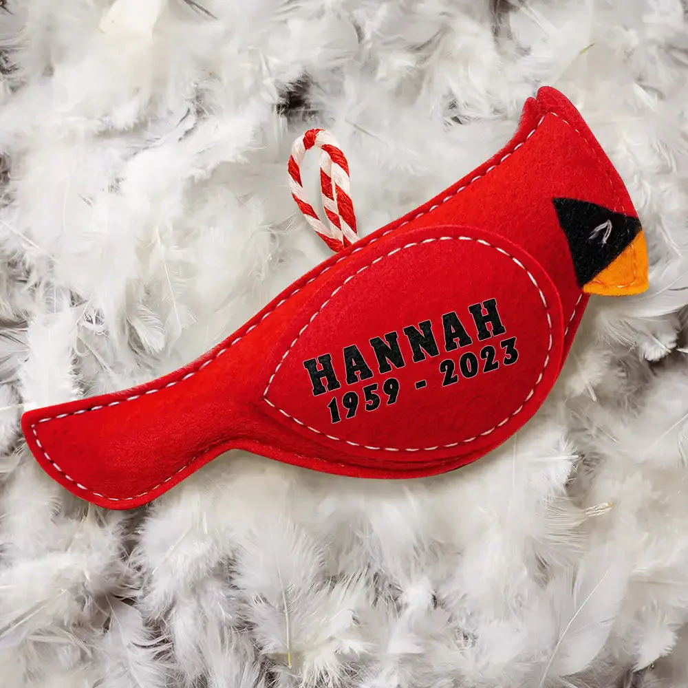 Cardinal Angels Appear I'm Always With You - Memorial Personalized Wool Felt Ornament - Image 2