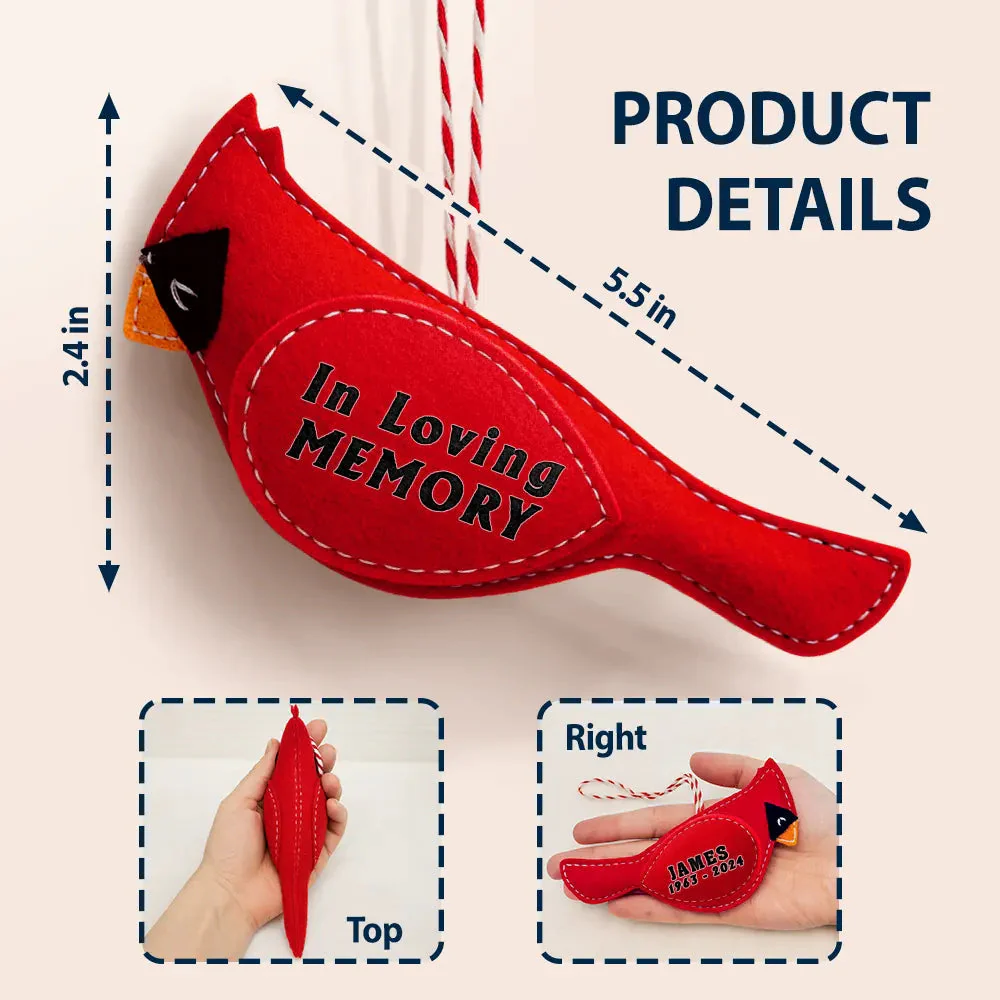 Cardinal Angels Appear I'm Always With You - Memorial Personalized Wool Felt Ornament - Image 6