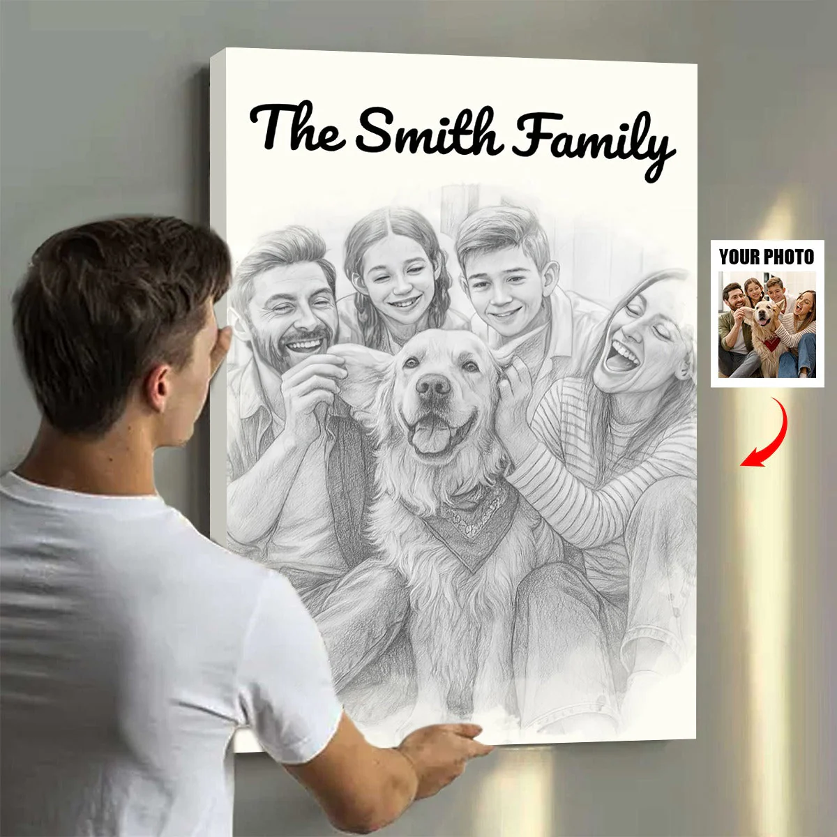 Celebrate Family Love With A Custom Photo Portrait - Personalized Canvas Poster - Image 3