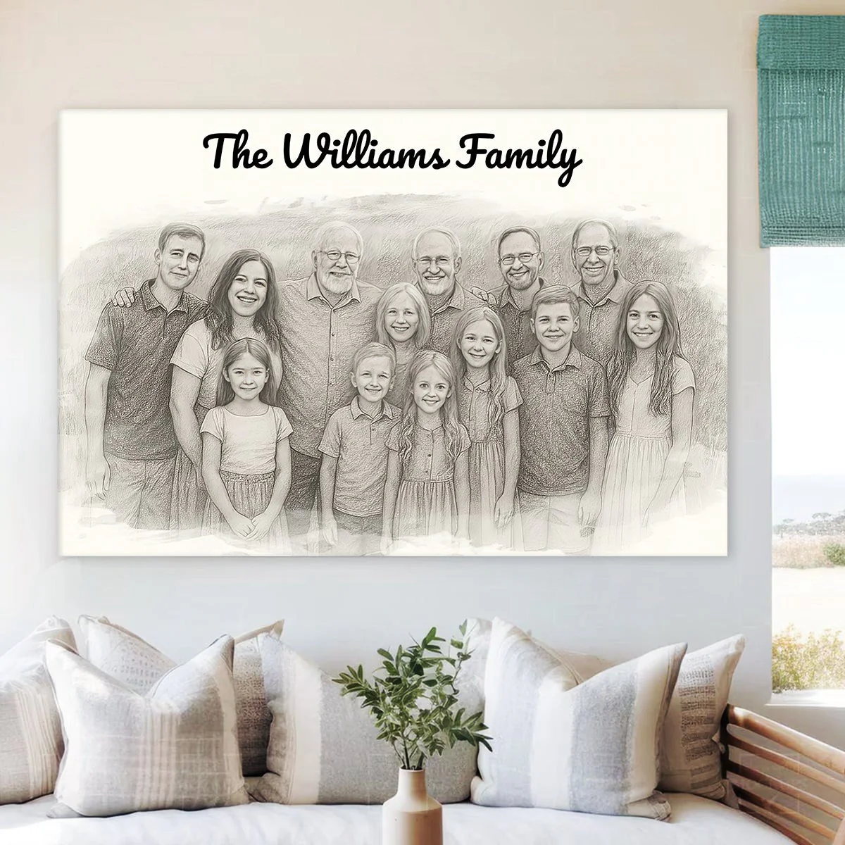Celebrate Family Love With A Custom Photo Portrait - Personalized Canvas Poster - Image 5