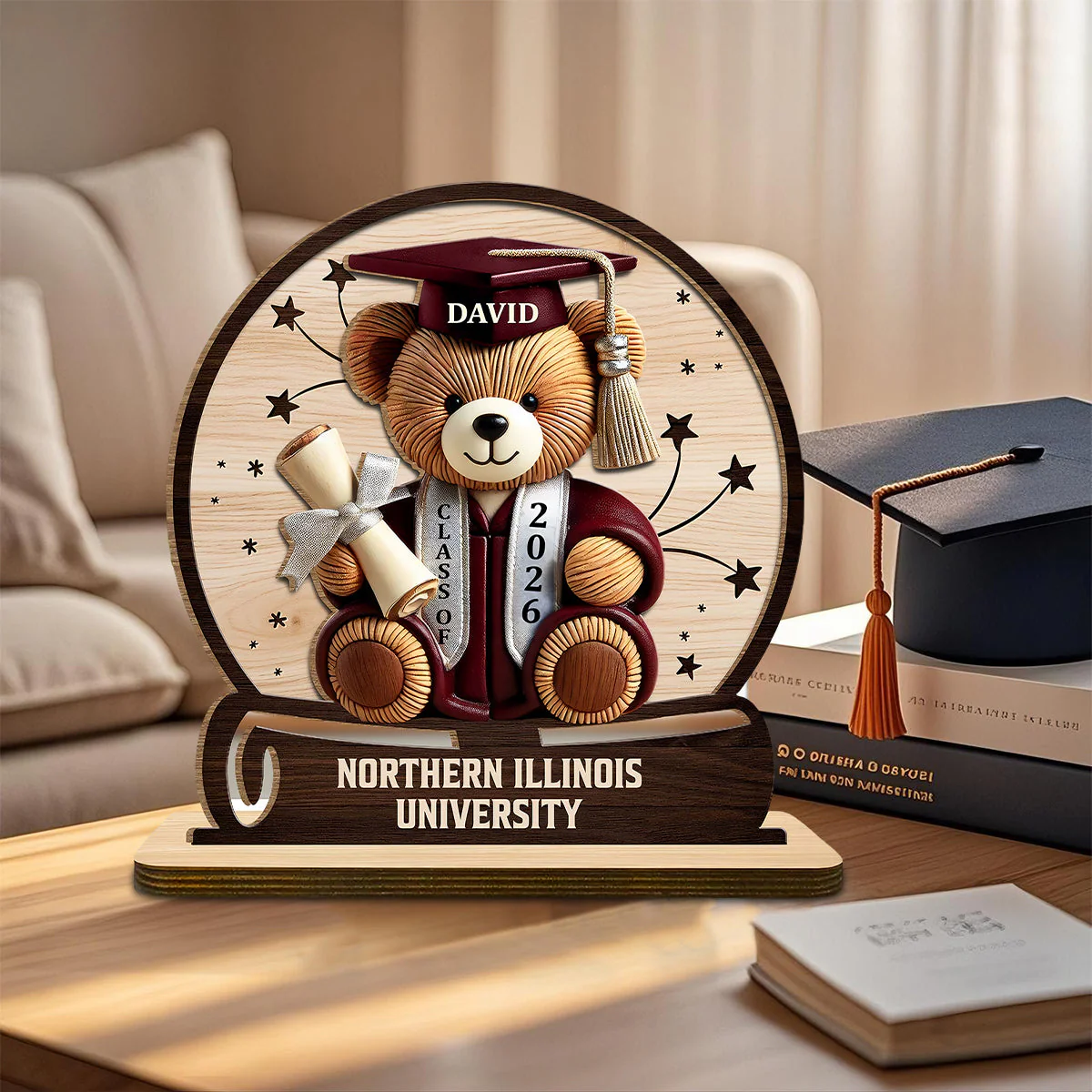 Celebrate Your Achievements Wooden Graduate Teddy Bear Personalized Plaque, Gift For Graduates - Image 5