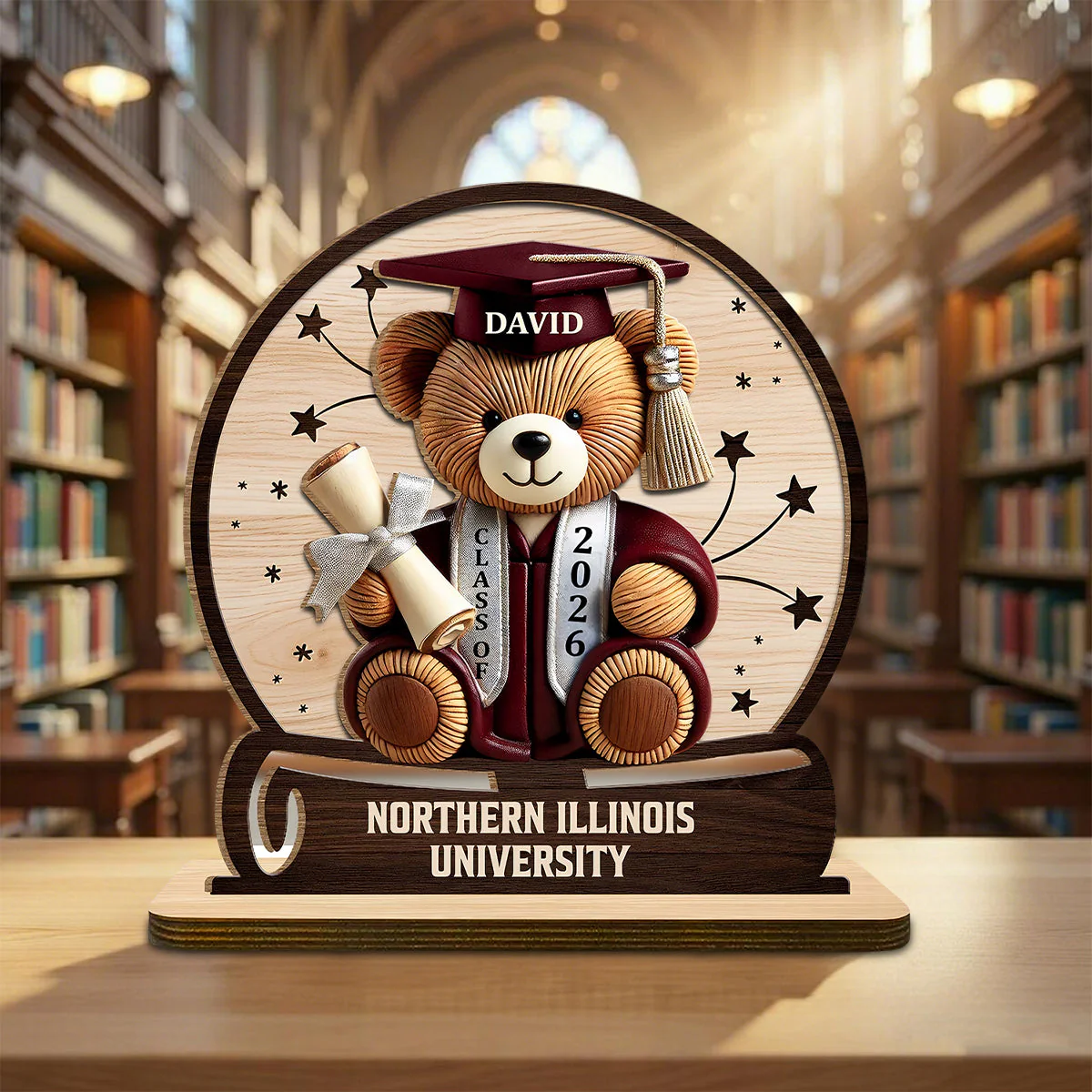 Celebrate Your Achievements Wooden Graduate Teddy Bear Personalized Plaque, Gift For Graduates - Image 6