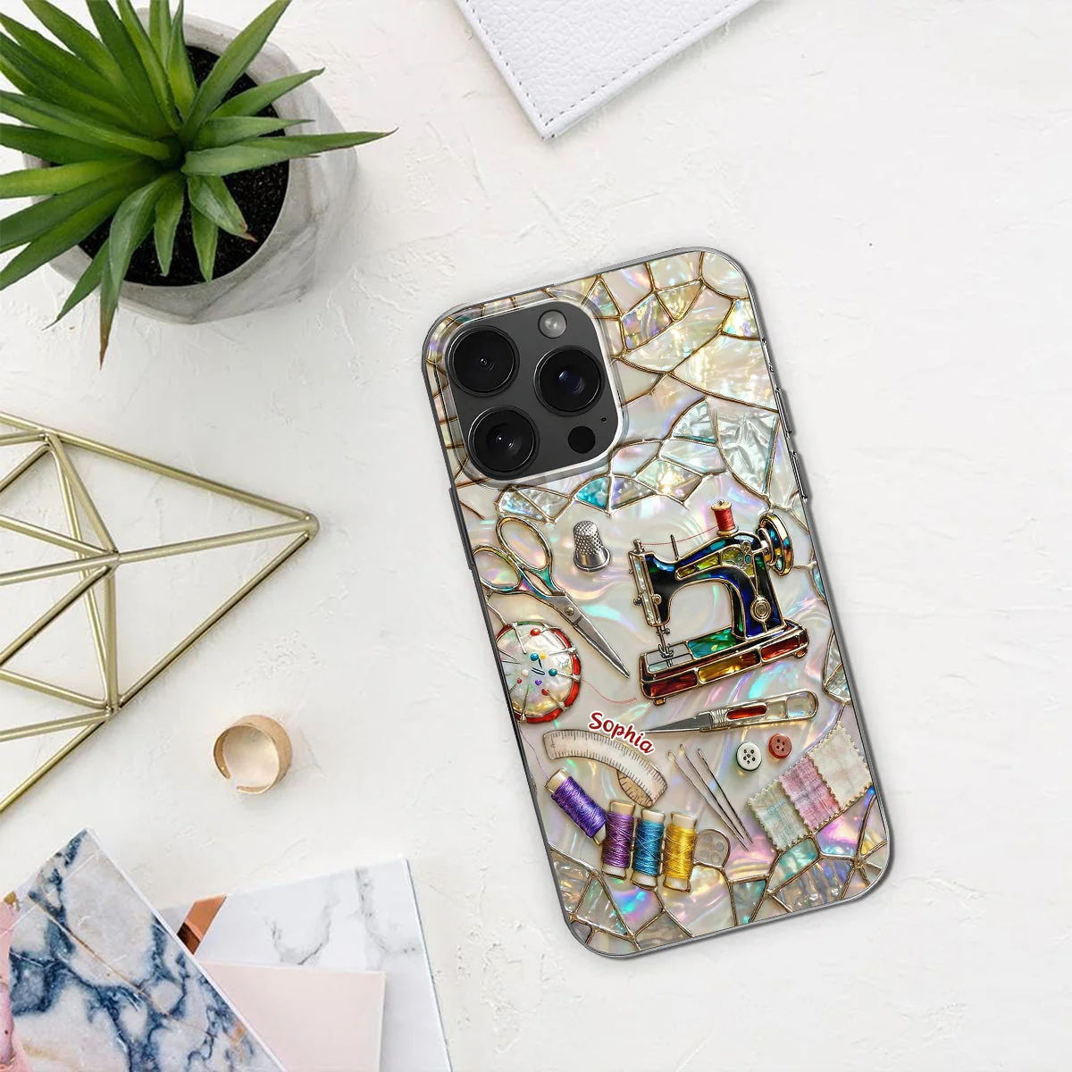 Celebrate Your Creativity Personalized Clear Phone Case, Gift For Craft Enthusiasts - Image 5
