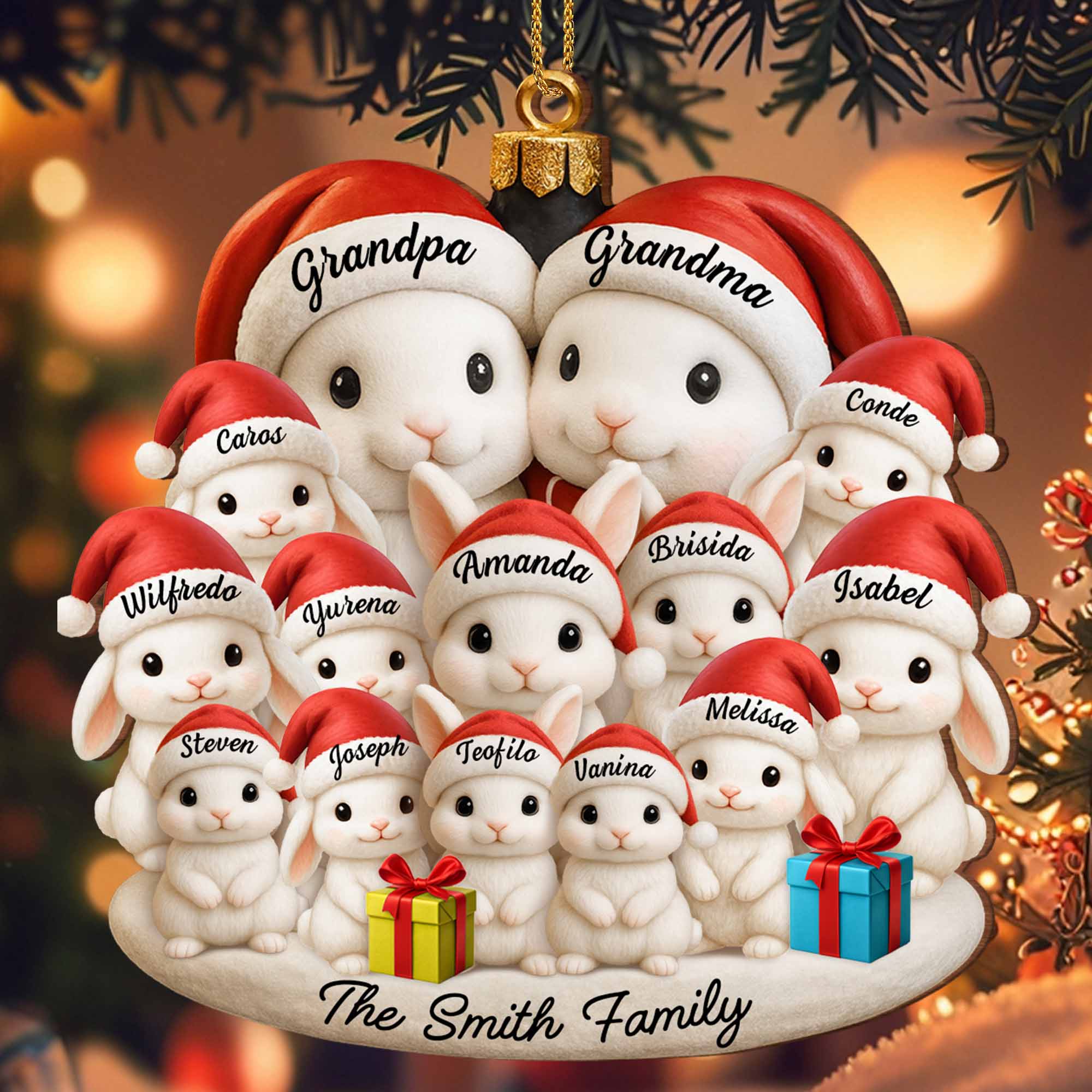 Celebrate Your Family's Magical Christmas,  Personalized Custom Wood Ornament, Gift For Family - Image 2