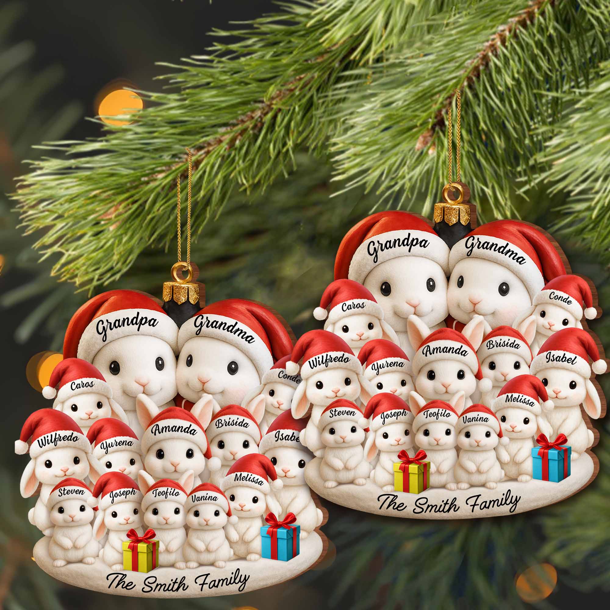 Celebrate Your Family's Magical Christmas,  Personalized Custom Wood Ornament, Gift For Family - Image 4