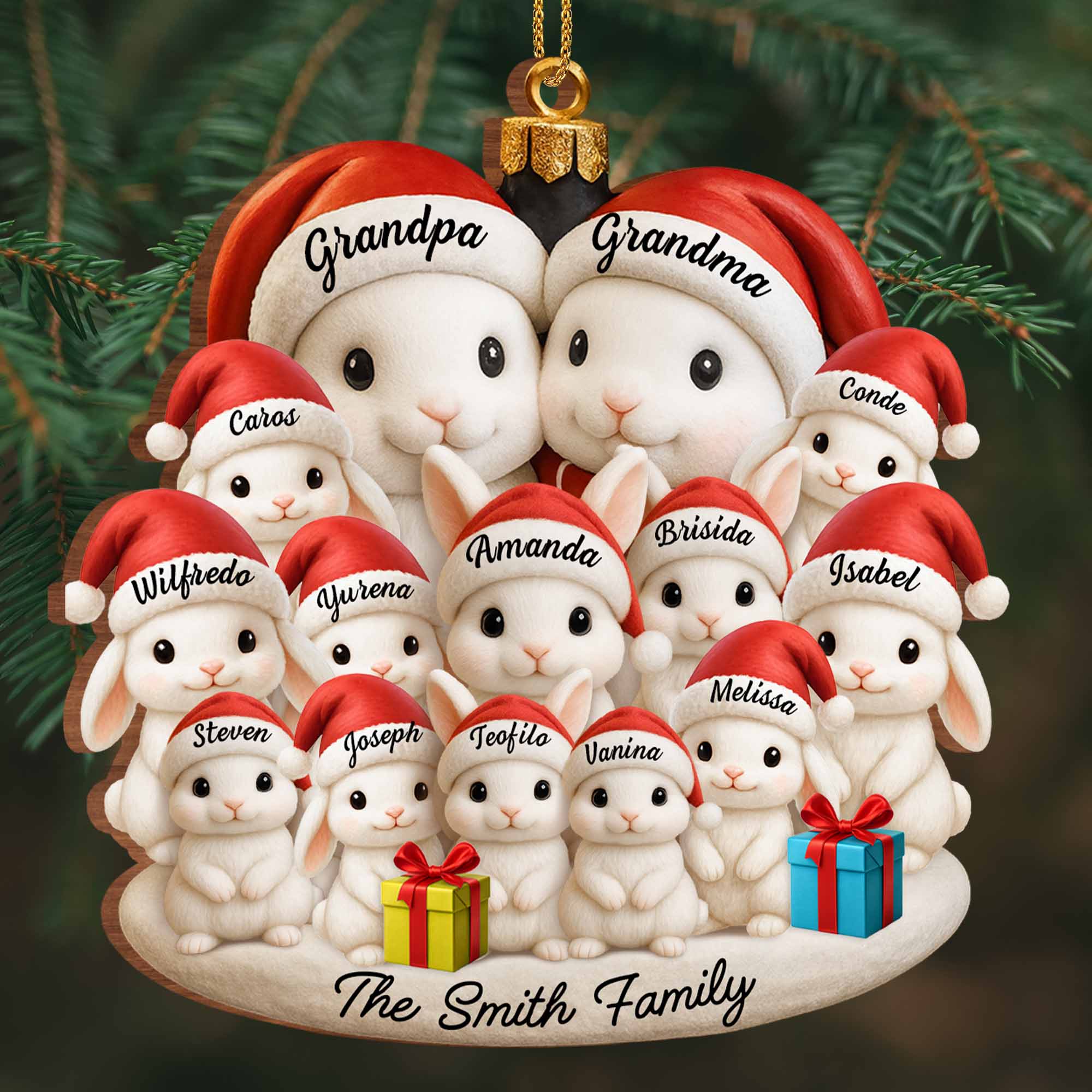 Celebrate Your Family's Magical Christmas,  Personalized Custom Wood Ornament, Gift For Family - Image 5