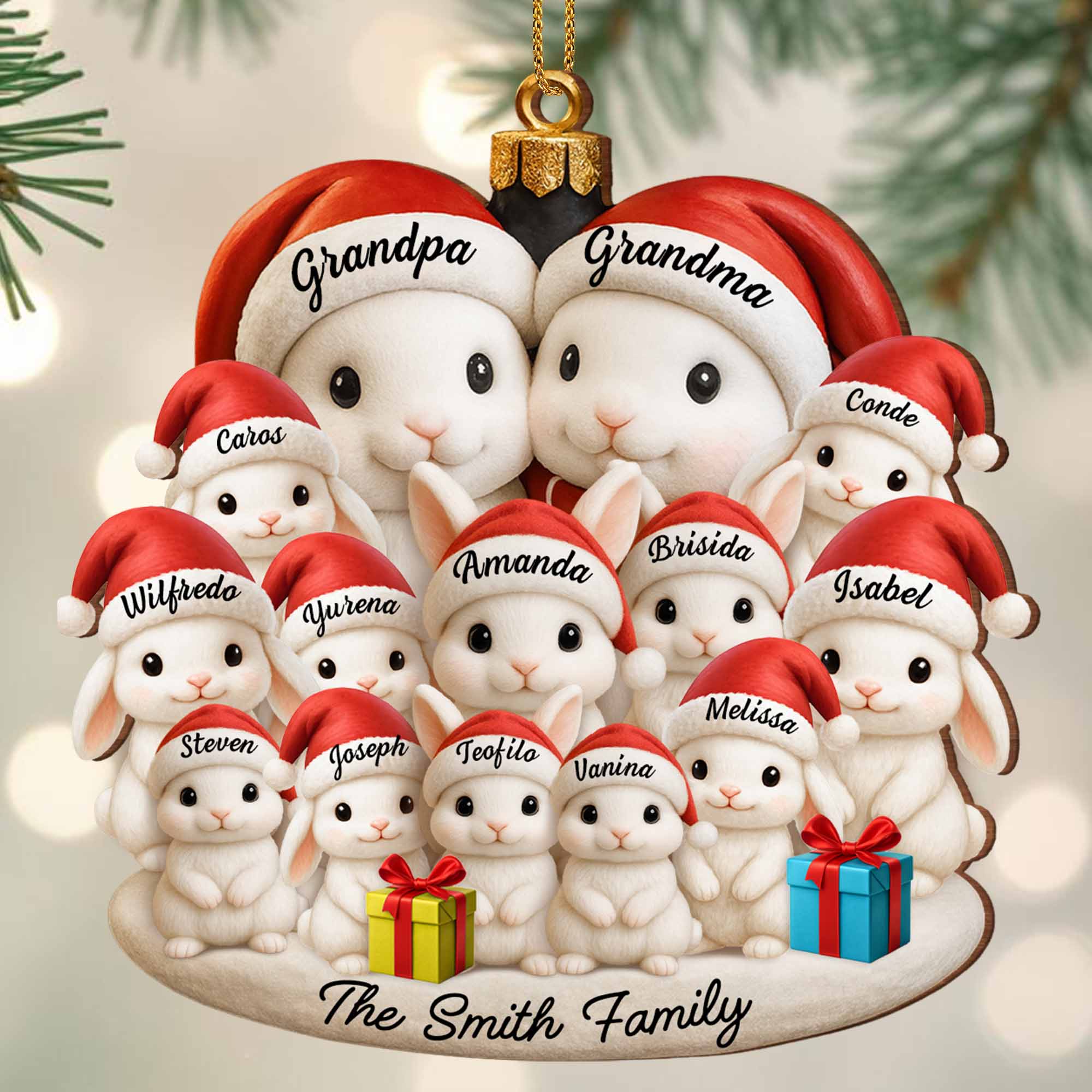 Celebrate Your Family's Magical Christmas,  Personalized Custom Wood Ornament, Gift For Family - Image 6