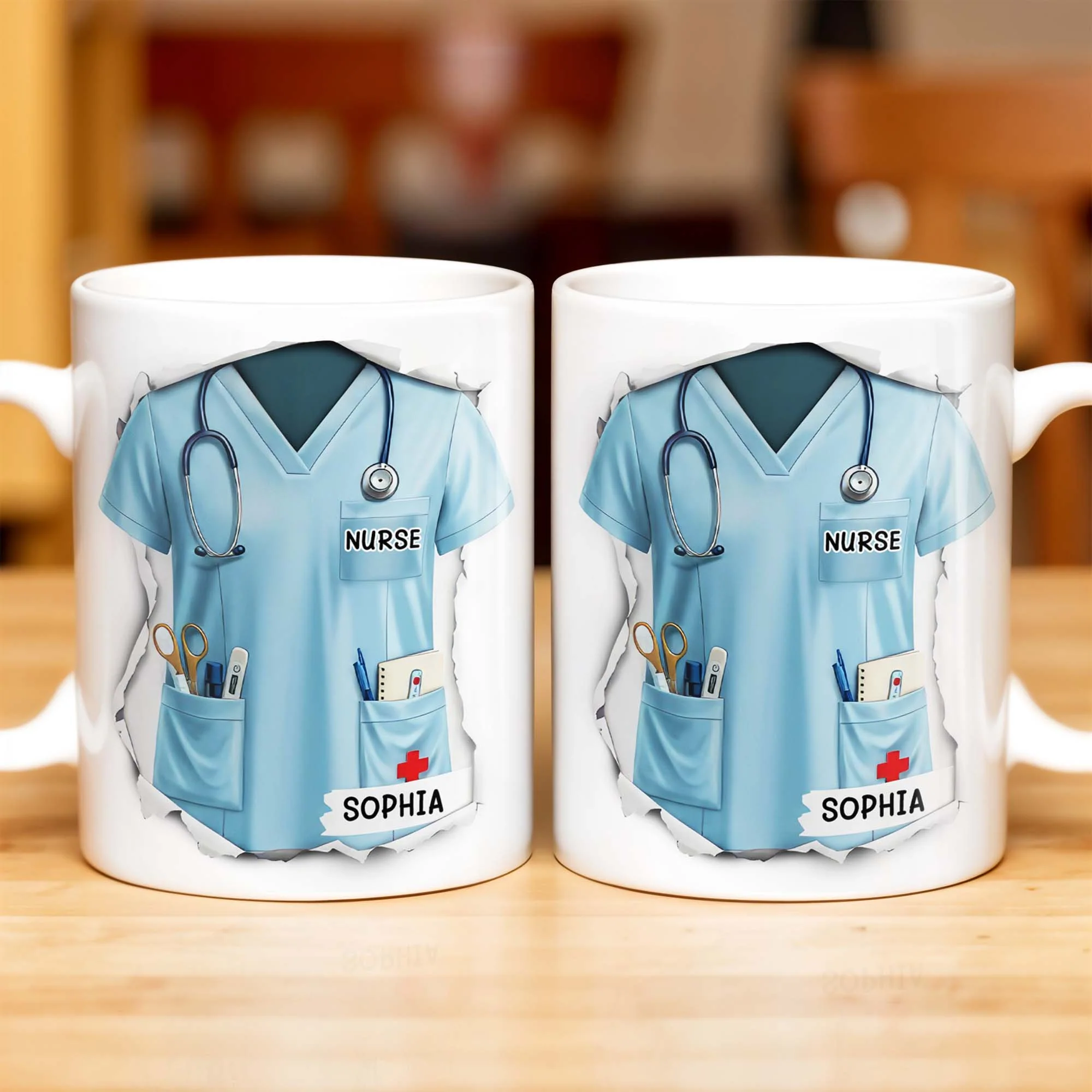 Celebrate Your Favorite Nurse, Nurse Uniform And Medical Tools, Personalized Coffee Mug, Gift For Nurses - Image 3