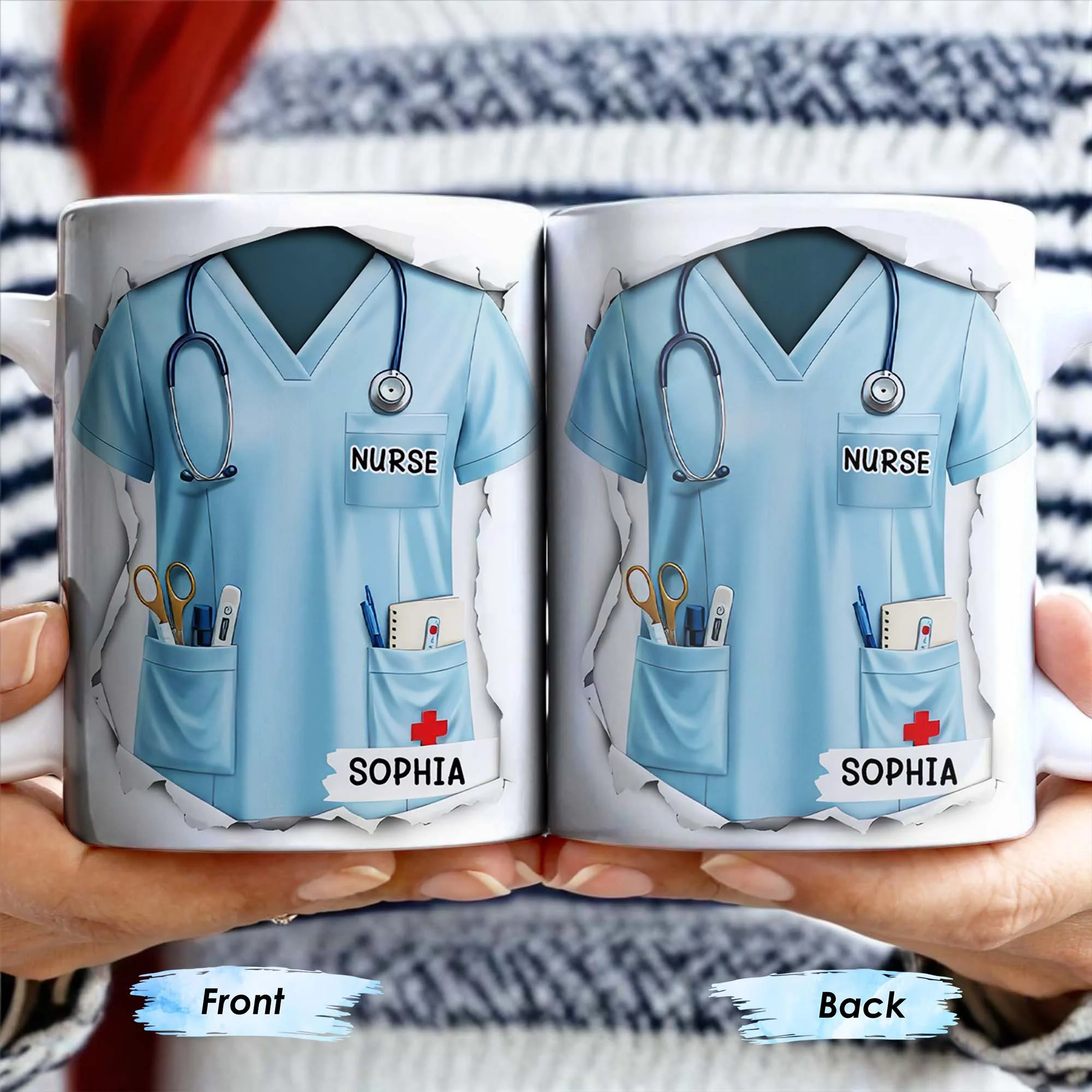 Celebrate Your Favorite Nurse, Nurse Uniform And Medical Tools, Personalized Coffee Mug, Gift For Nurses - Image 4
