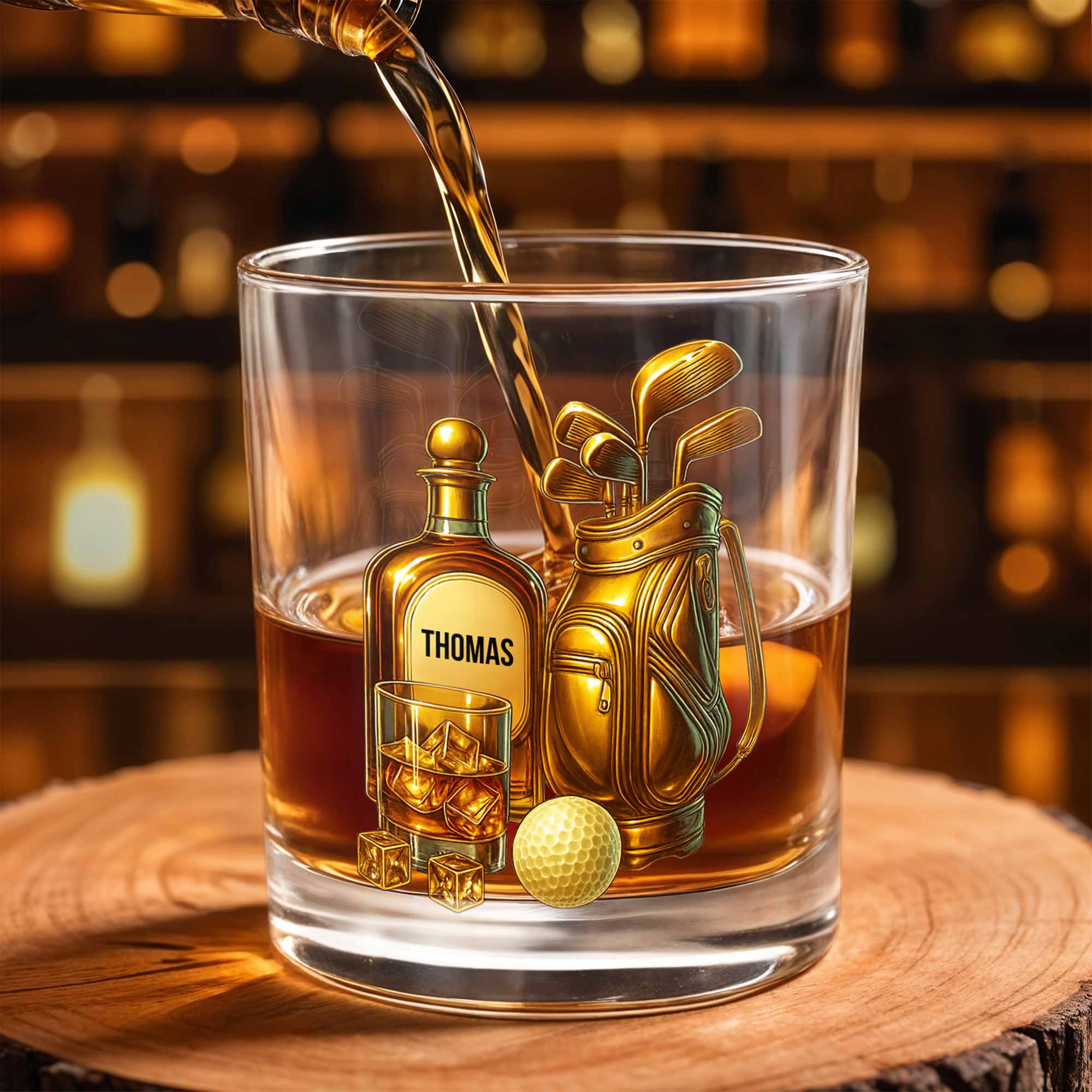 Celebrate Your Love For Golf, Personalized Custom Whiskey Glass, Gift For Golf Lovers - Image 3