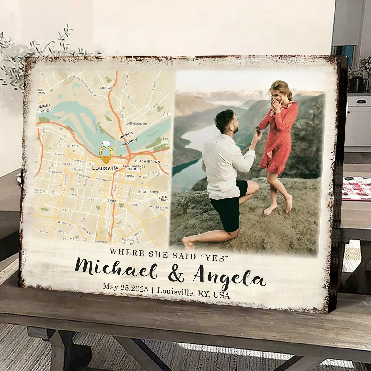 Celebrate Your Love Story With A Unique Personalized Custom Map Canvas Gift Couple - Image 6