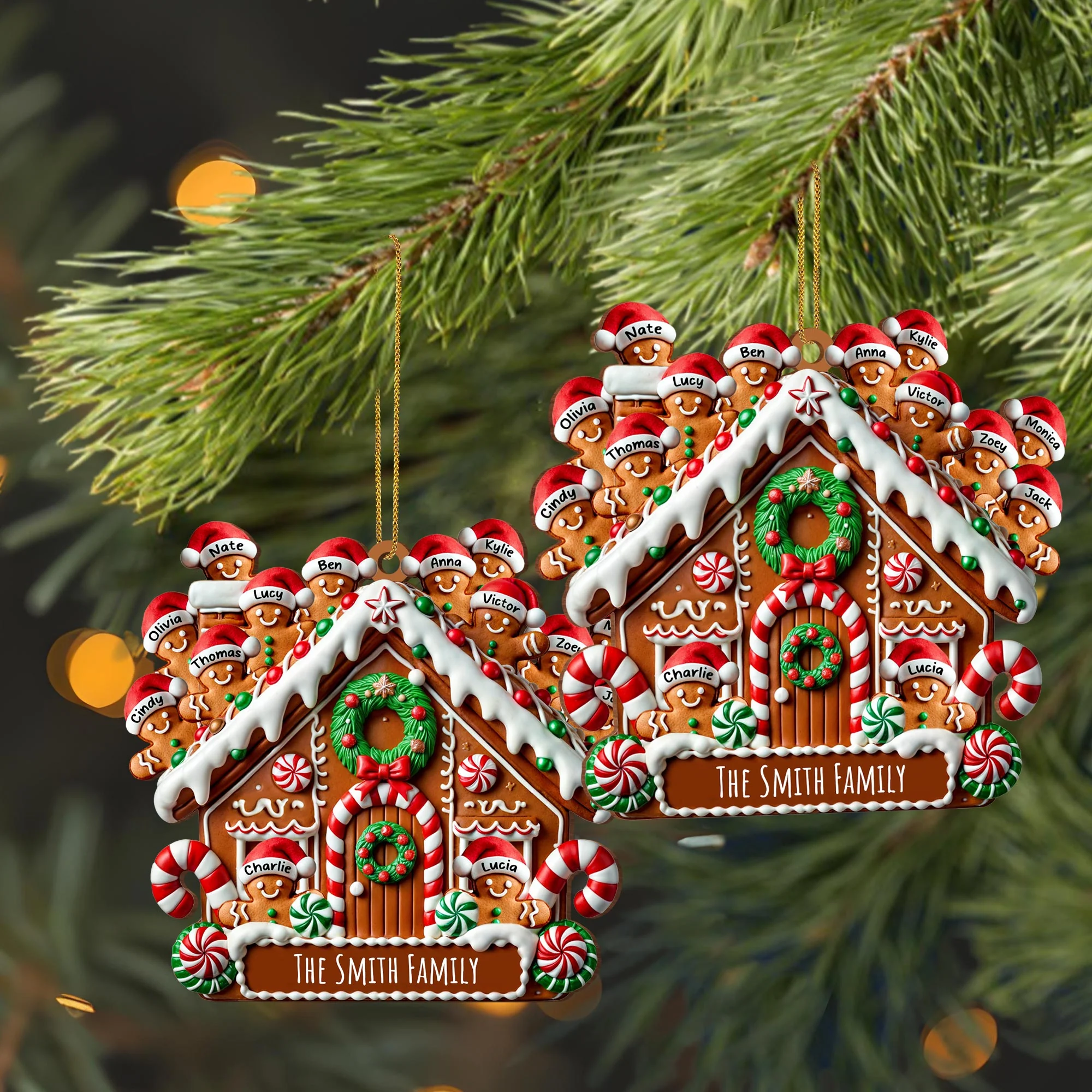 Celebrating Sweet Moments Together - Cookies House Personalized Custom Wood Ornament - Gift For Family - Image 4