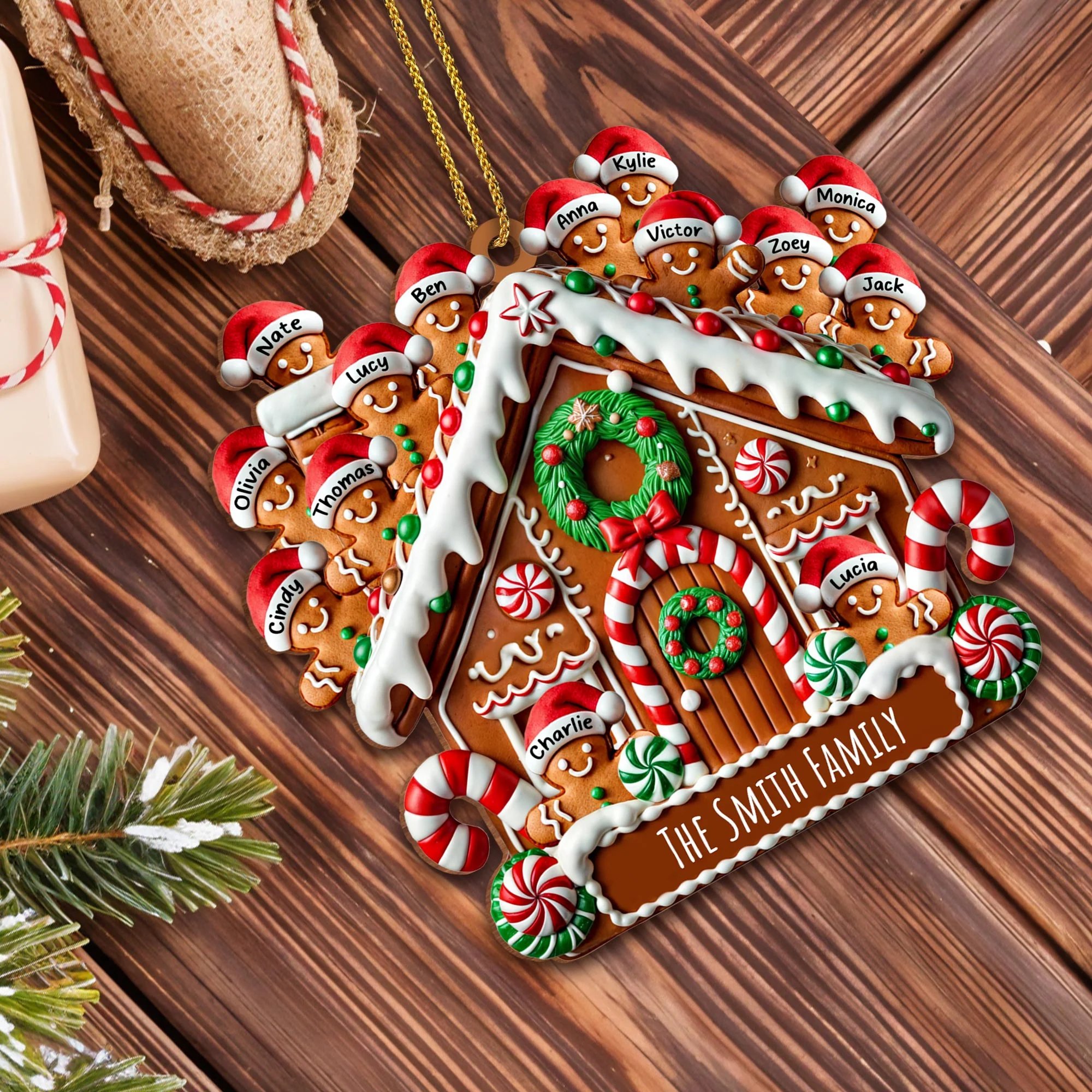 Celebrating Sweet Moments Together - Cookies House Personalized Custom Wood Ornament - Gift For Family - Image 5