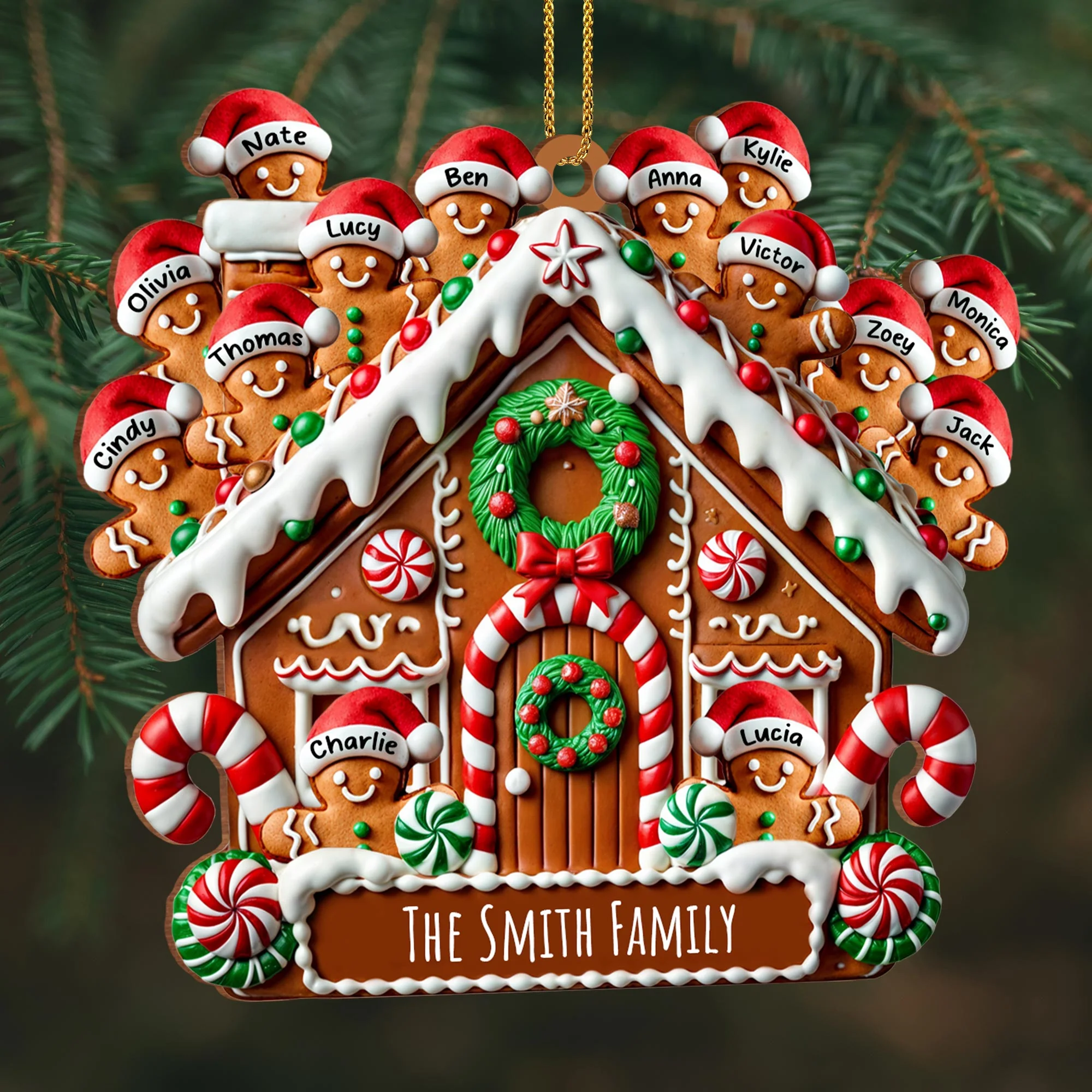 Celebrating Sweet Moments Together - Cookies House Personalized Custom Wood Ornament - Gift For Family - Image 6