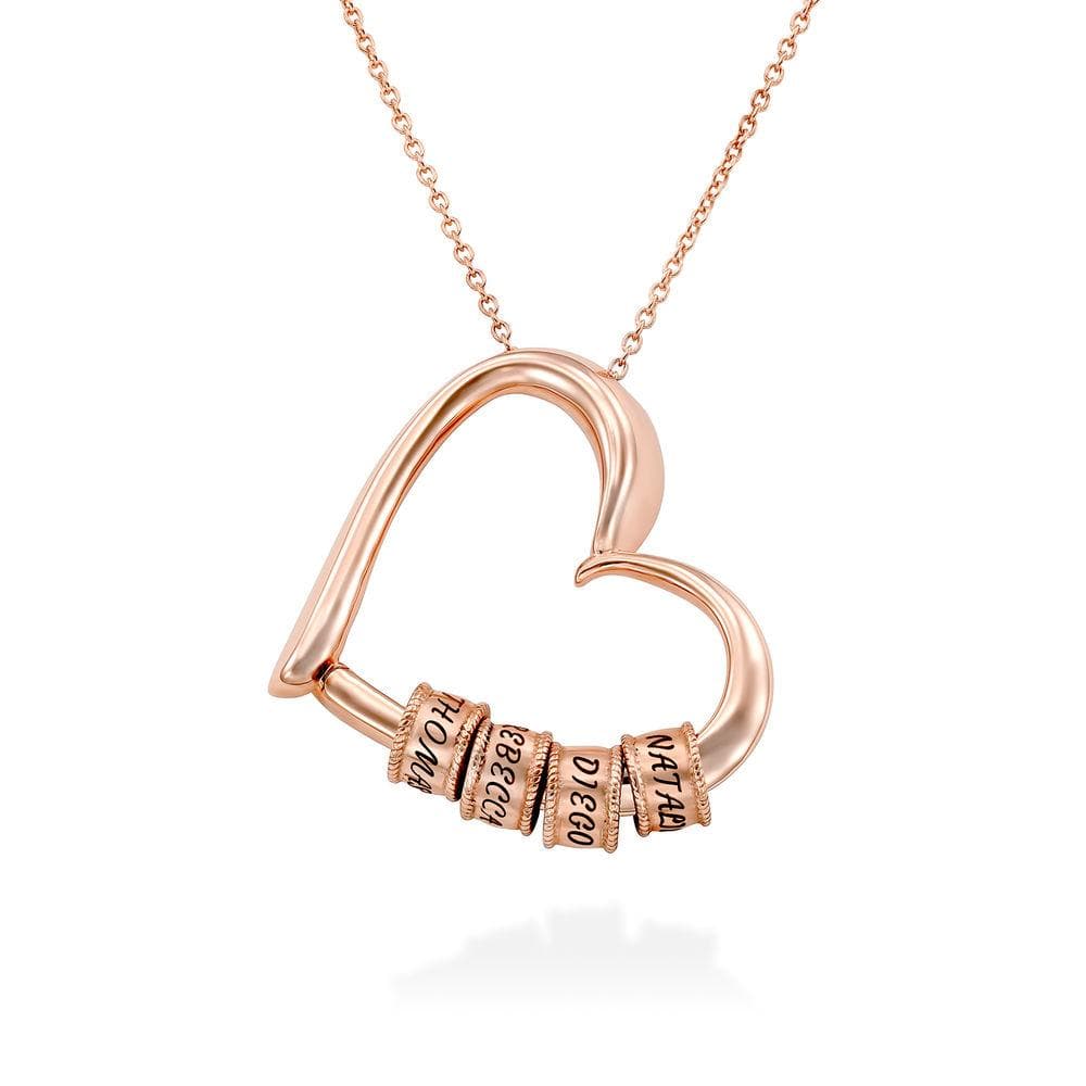 Mother's Day Gift Charming Heart Necklace with Engraved Beads - Image 13