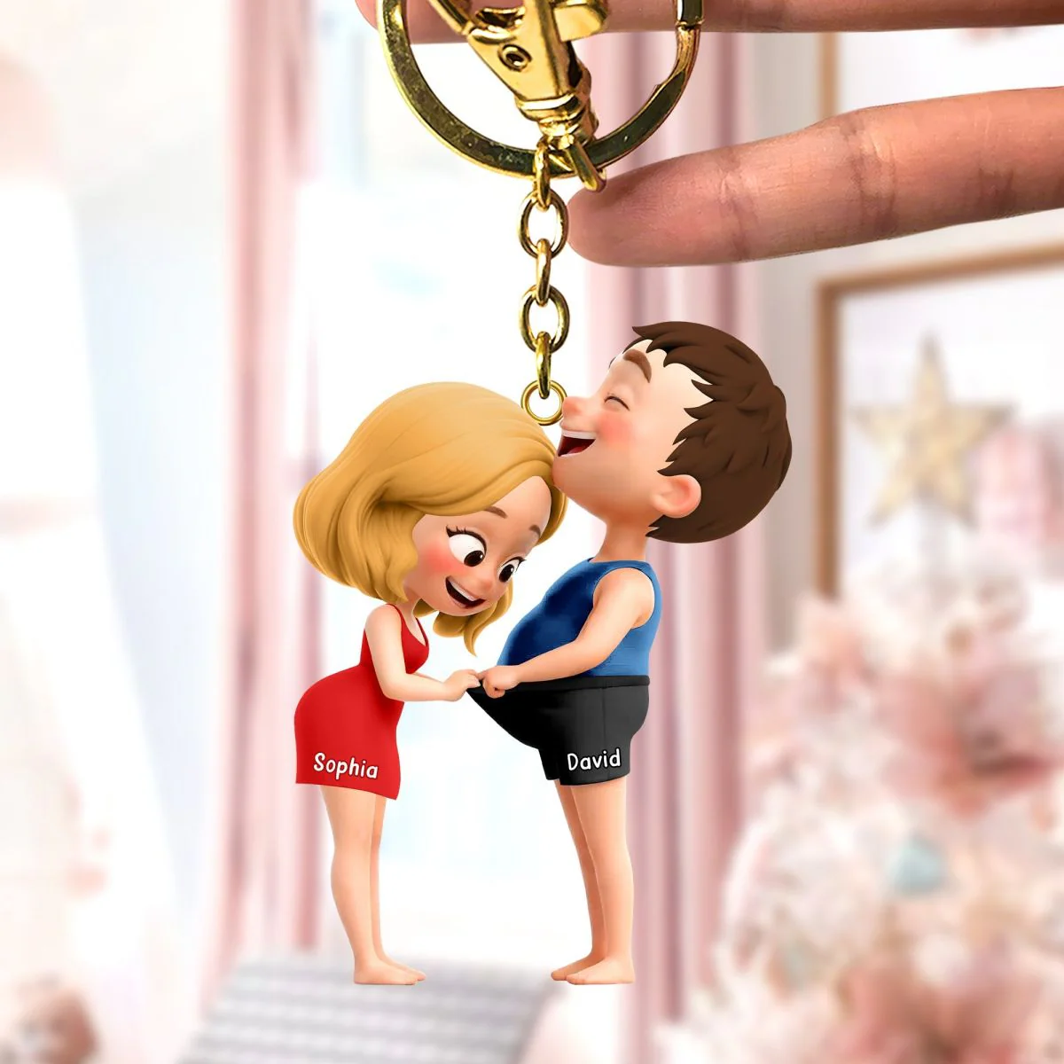 Cheeky Couple Keychain - Personalized Gifts For Couple - Image 2